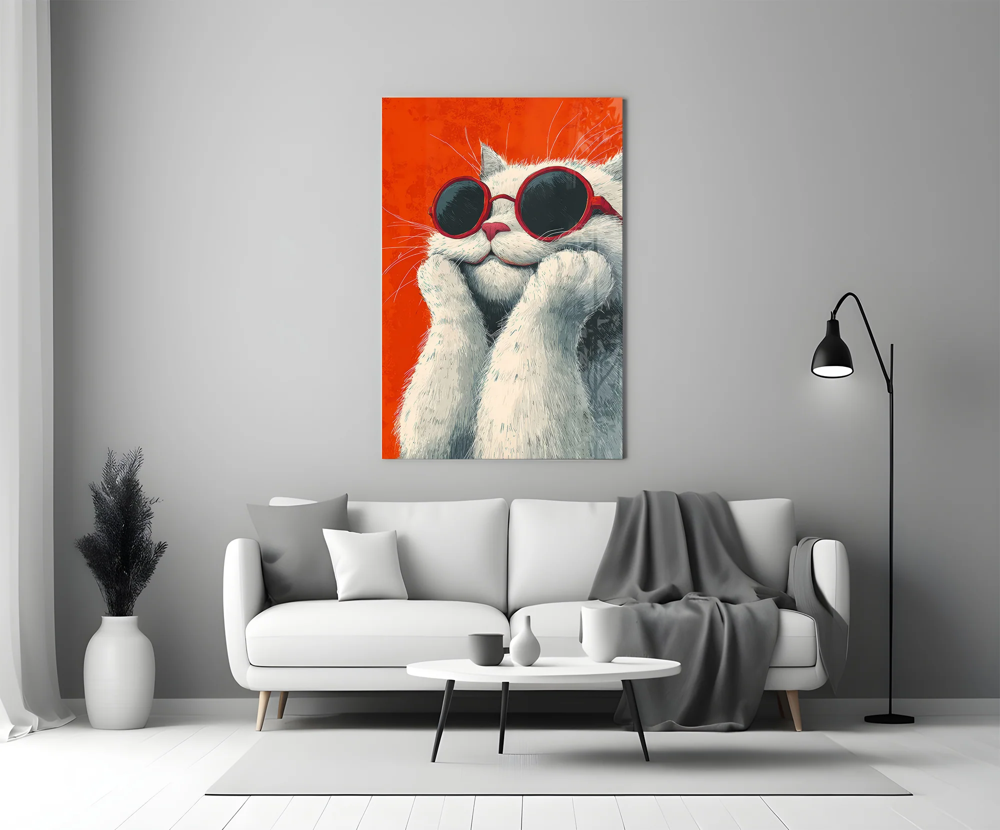Cool Cat in Shades Glass Wall Art - Image 6