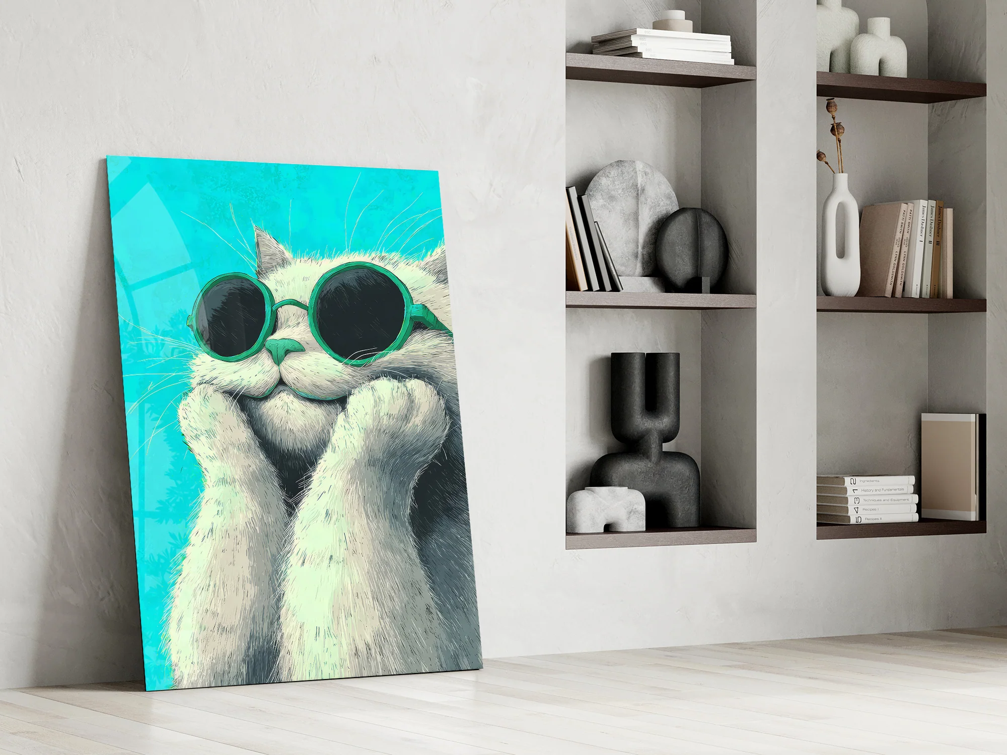 Cool Cat in Shades Glass Wall Art - Image 8