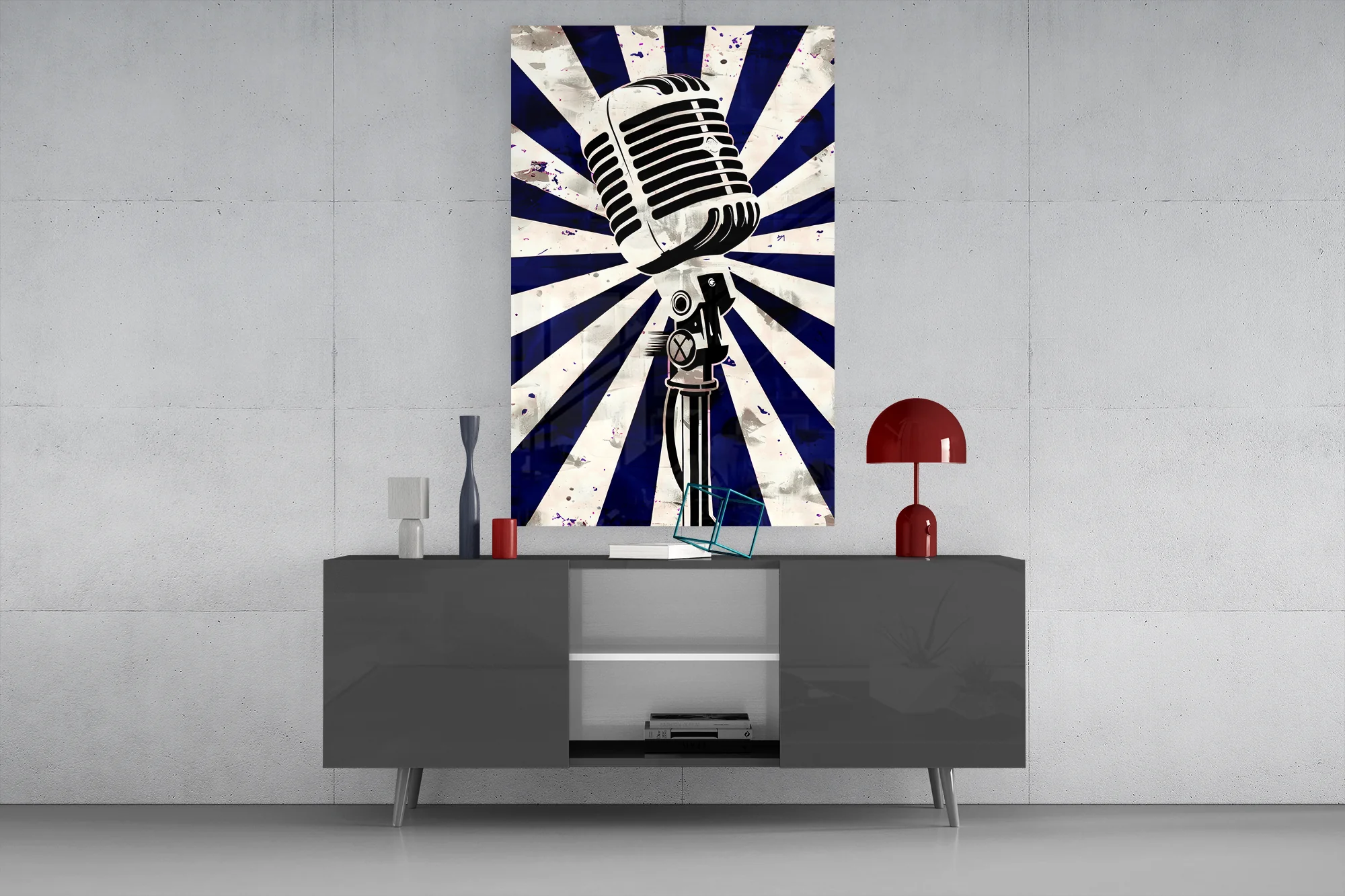 Vocal Icon Microphone Glass Wall Art - Image 9