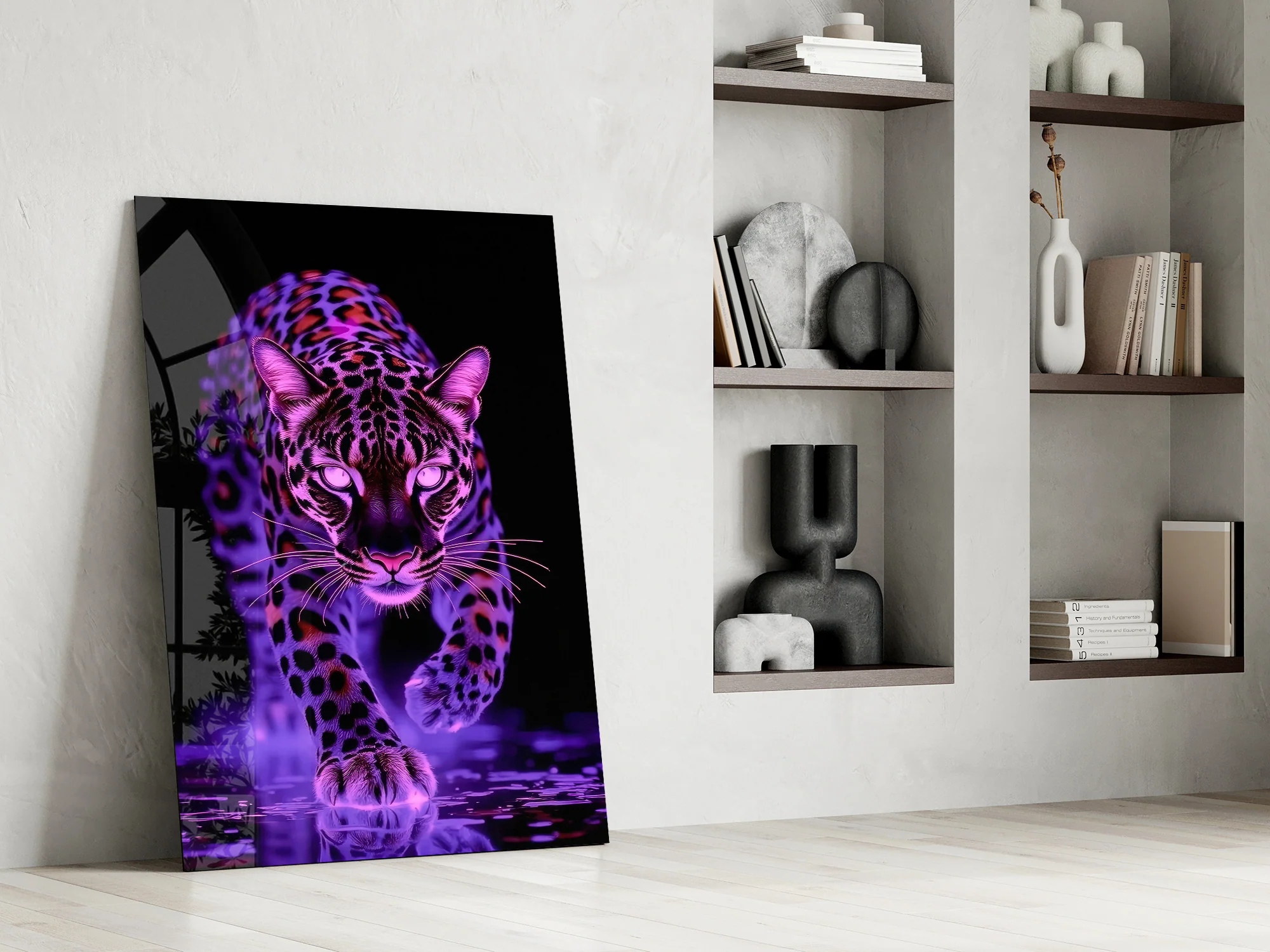 Neon Leopard Glass Wall Art - Image 8