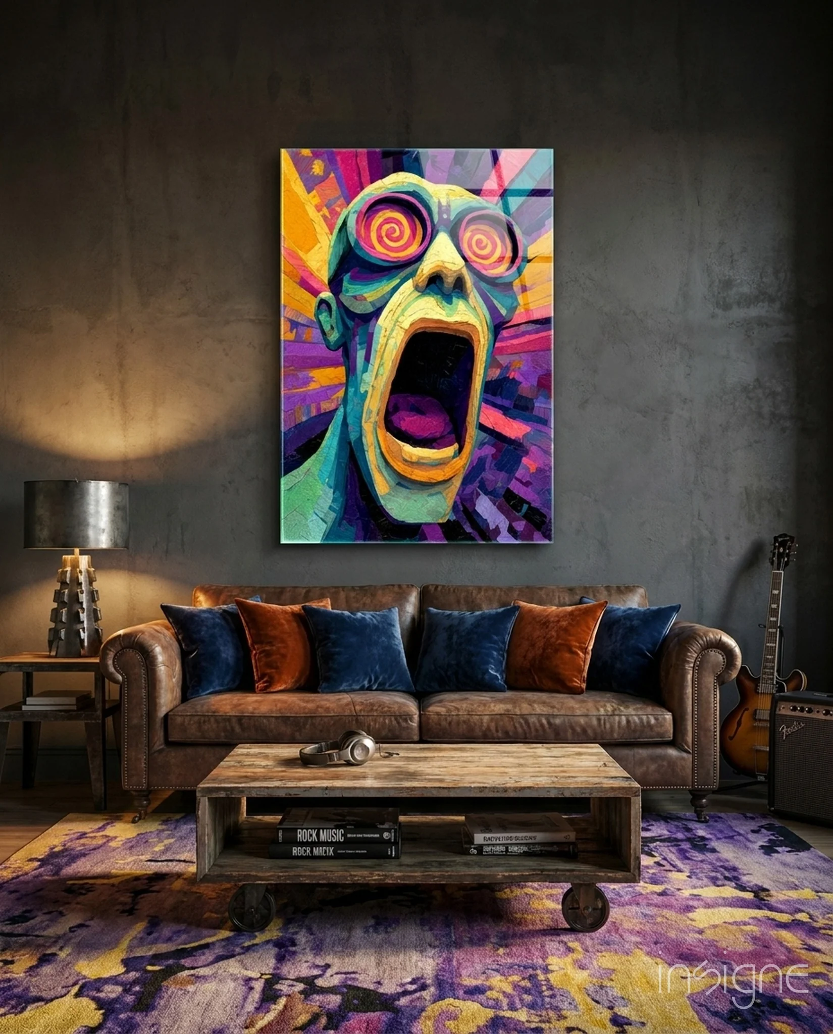 Scream of the Mind Glass Wall Art