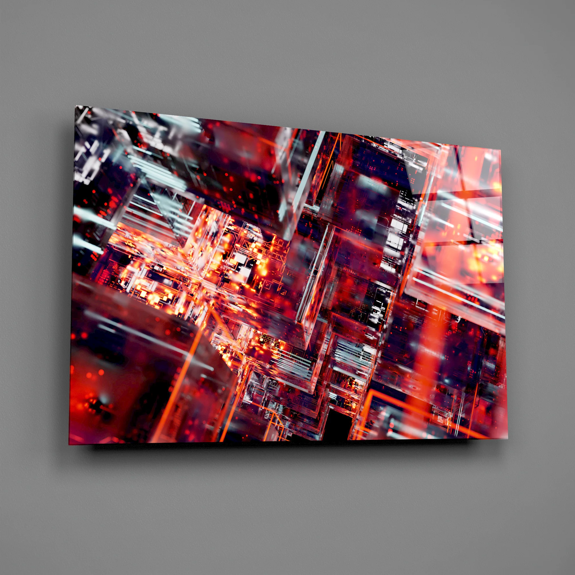 Cyber Grid Glass Wall Art - Image 3