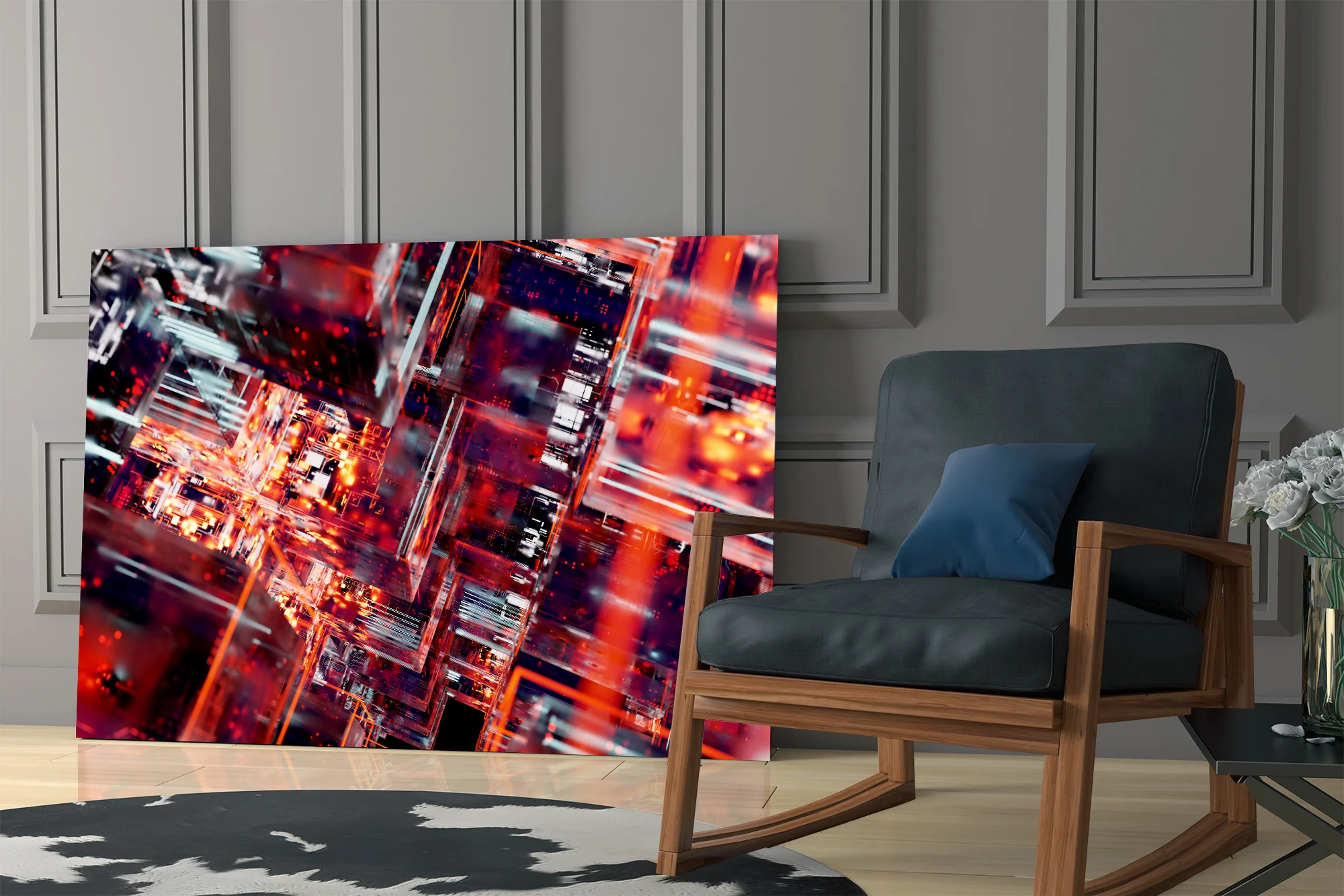 Cyber Grid Glass Wall Art - Image 8