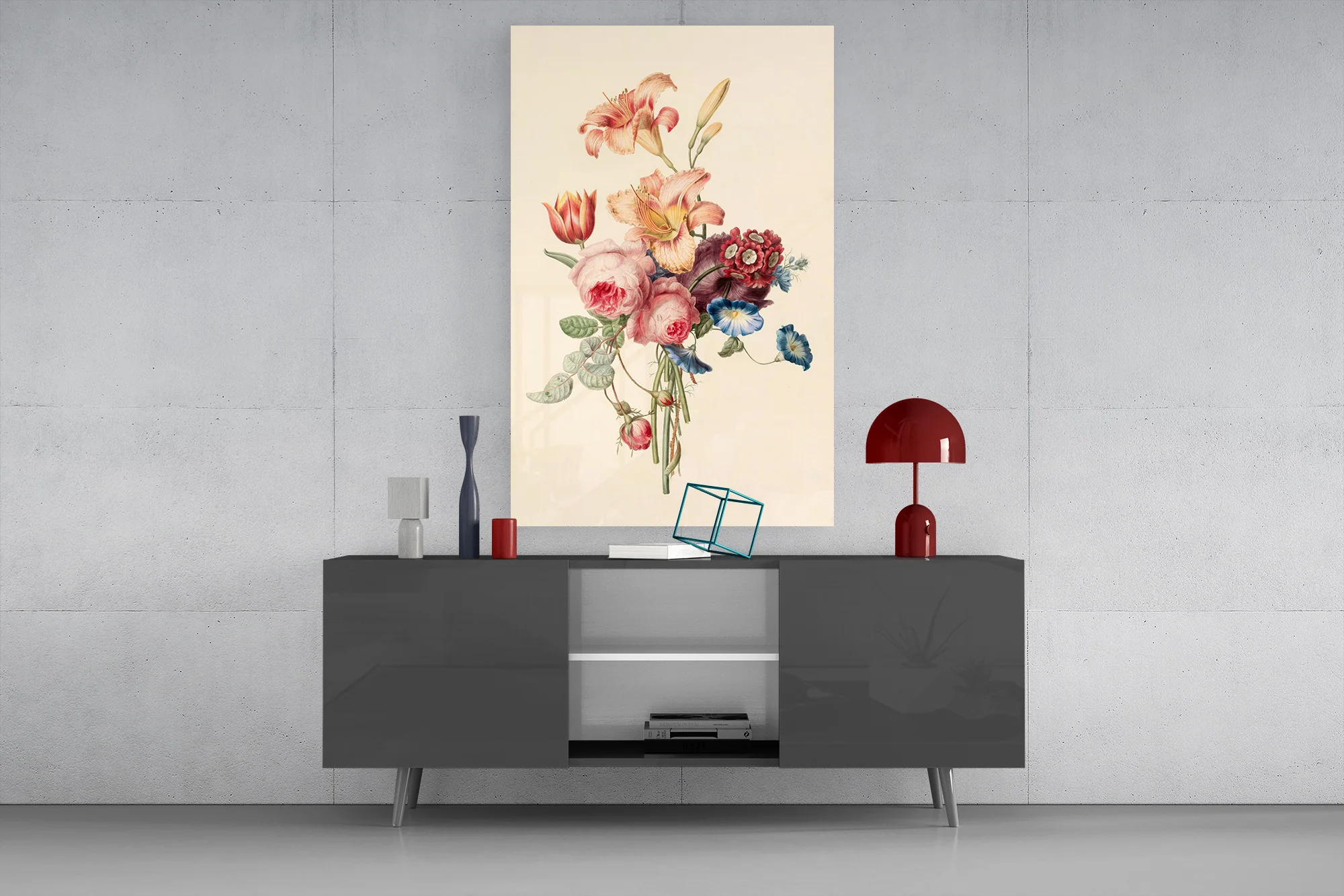 Elegant Floral Bouquet Glass Wall Art - Image 9