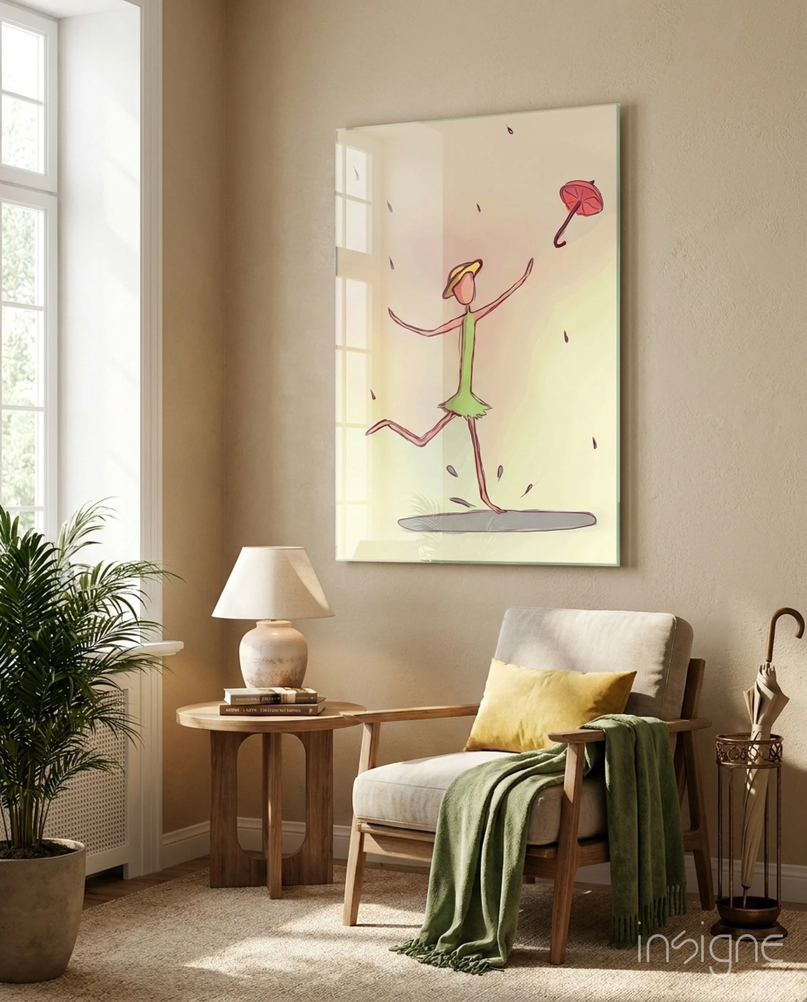 Rainy Day Dancer Glass Wall Art