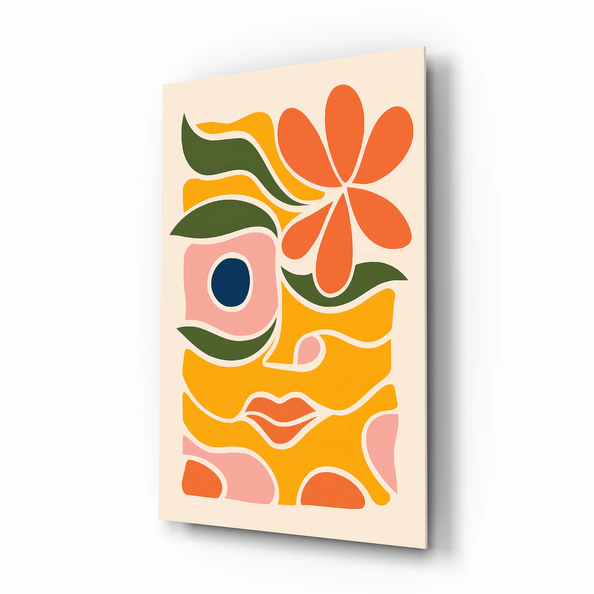 Abstract Floral Glass Wall Art - Image 2