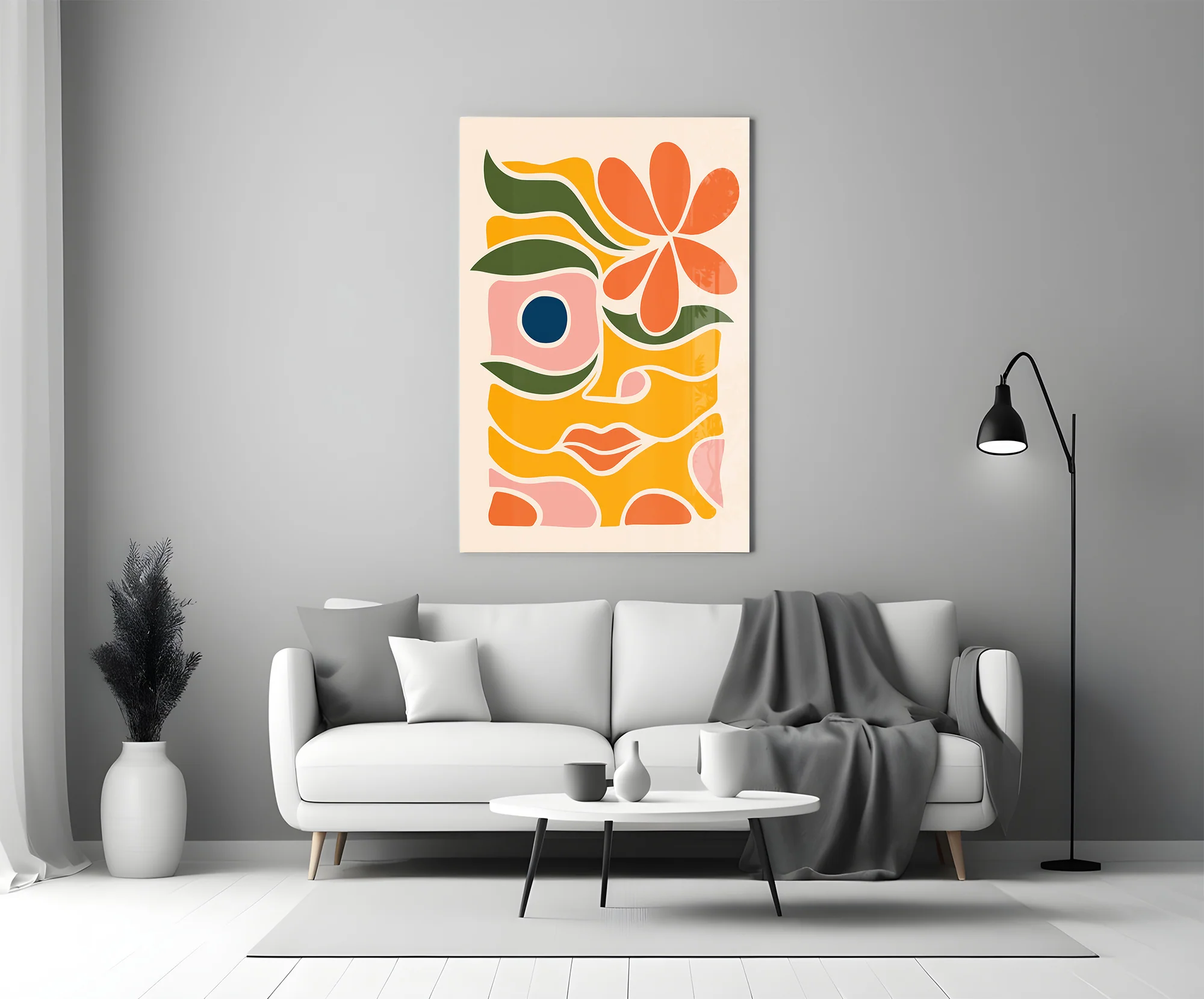 Abstract Floral Glass Wall Art - Image 6
