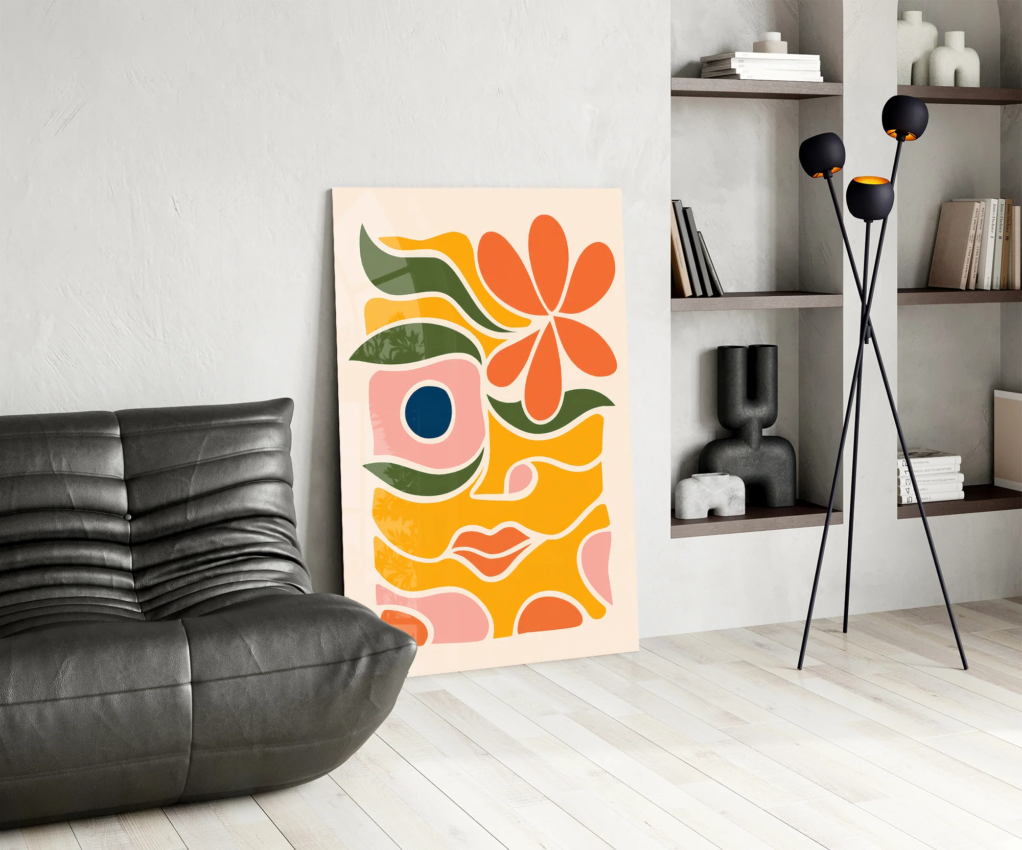 Abstract Floral Glass Wall Art - Image 7