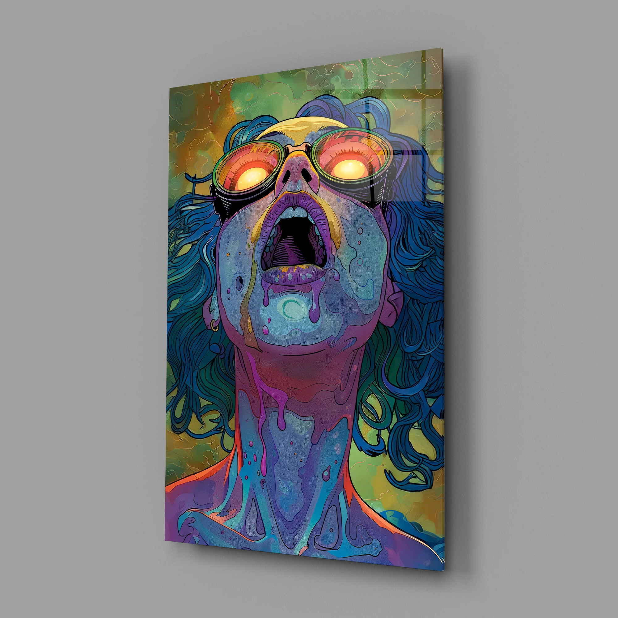 Psychedelic Goggles Glass Wall Art - Image 3