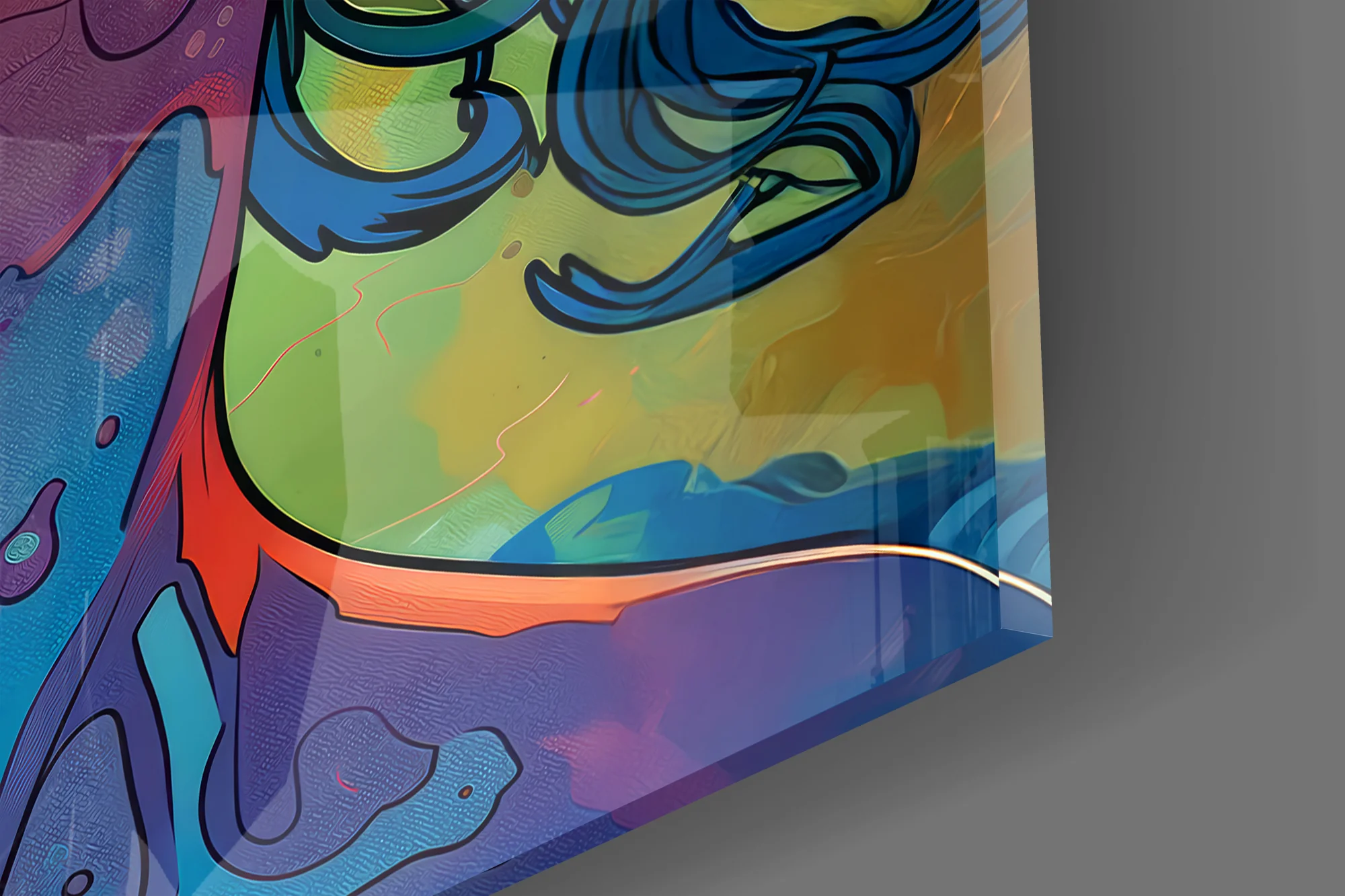 Psychedelic Goggles Glass Wall Art - Image 4