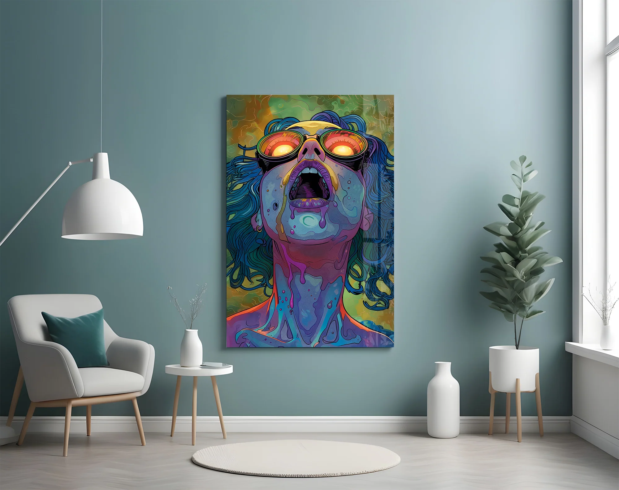 Psychedelic Goggles Glass Wall Art - Image 5