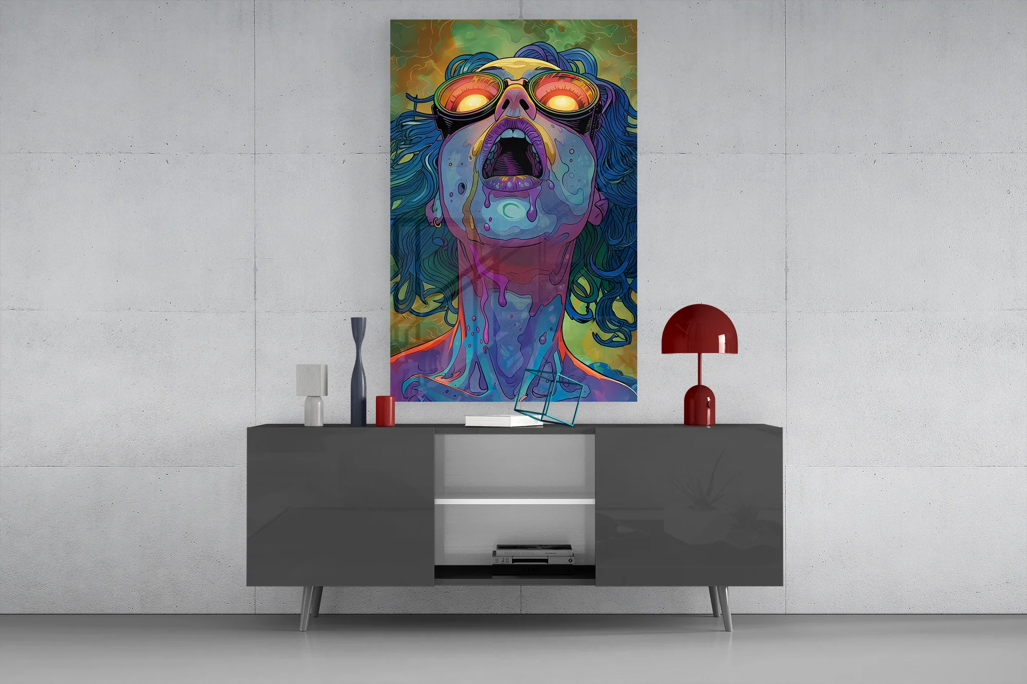 Psychedelic Goggles Glass Wall Art - Image 9