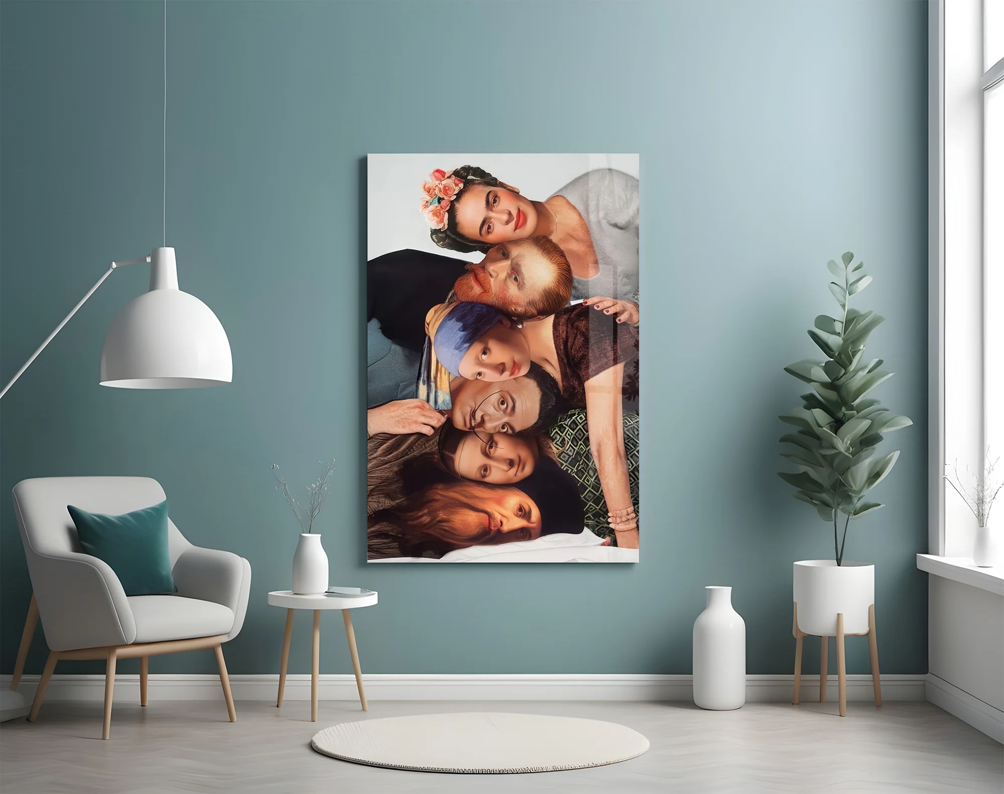Elegant Group Portrait Glass Wall Art - Image 5