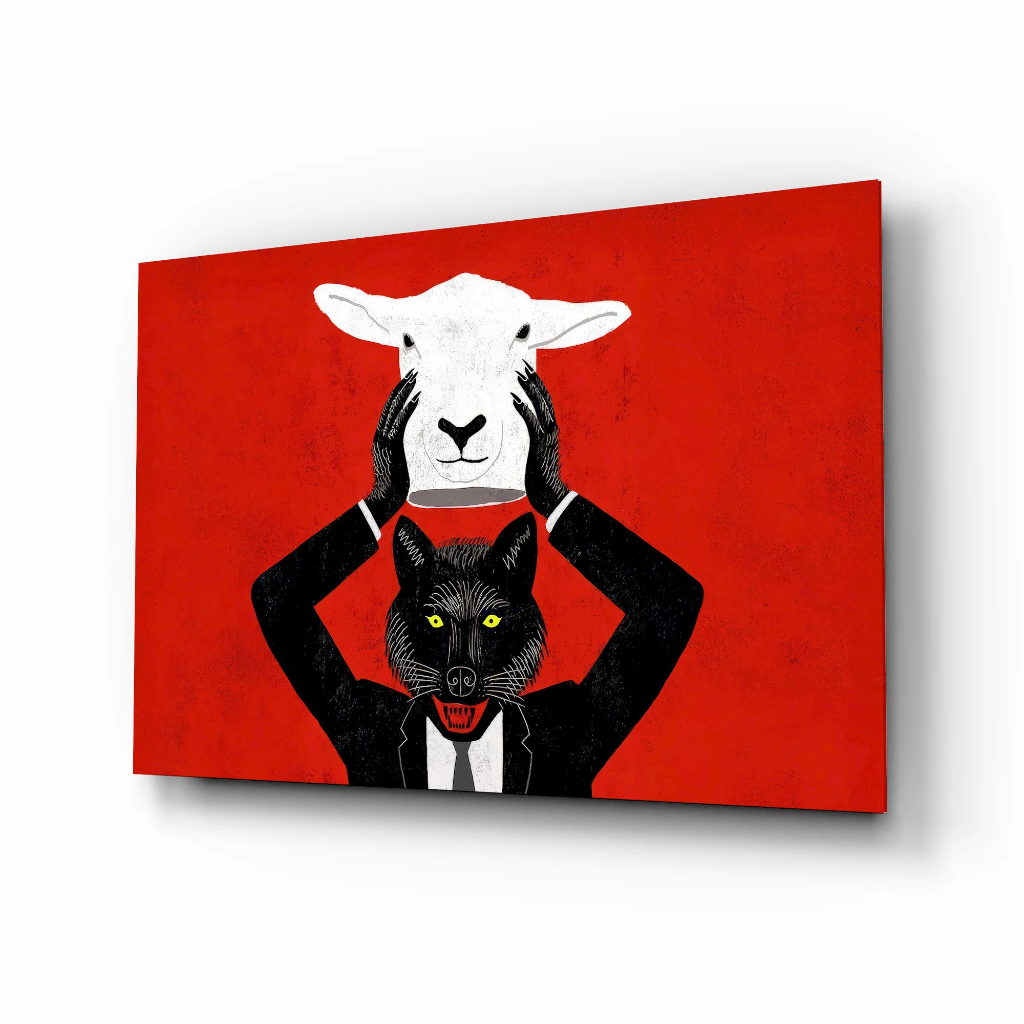 Sheep in Wolf's Clothing Glass Wall Art - Image 2