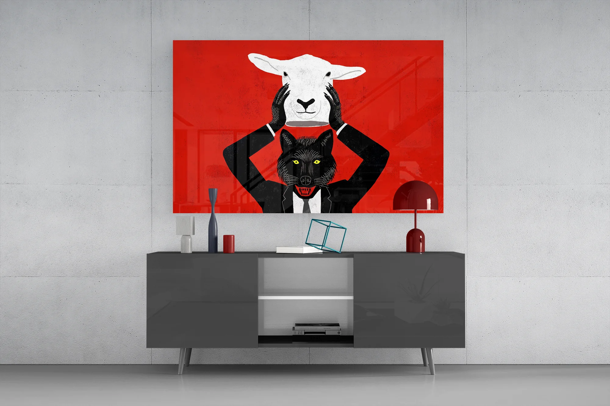 Sheep in Wolf's Clothing Glass Wall Art - Image 9