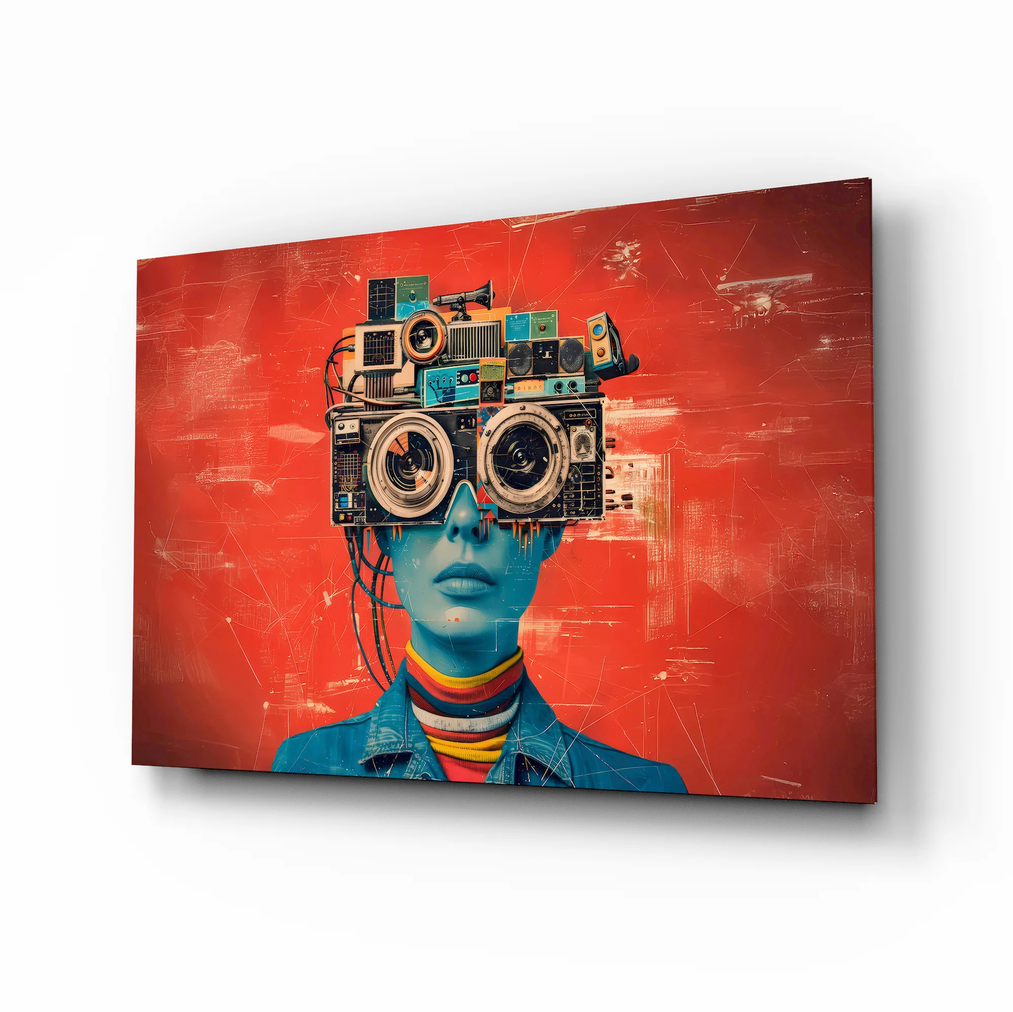 Cyberpunk Headphones Glass Wall Art - Image 2