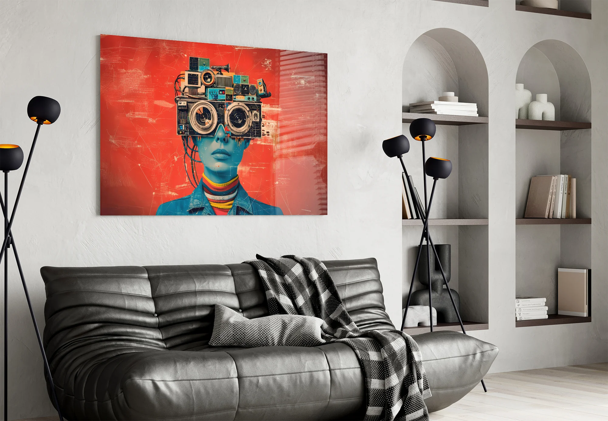Cyberpunk Headphones Glass Wall Art - Image 5