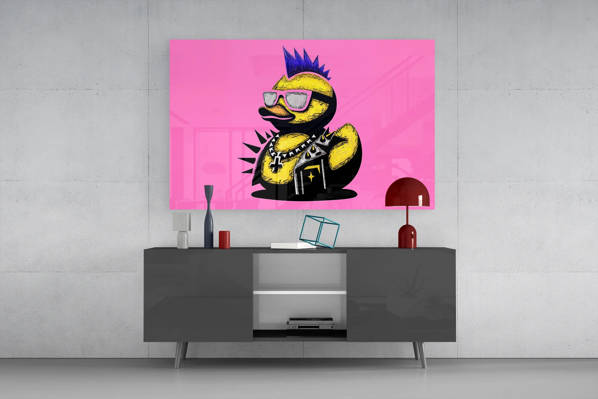Punk Duck Pop Glass Wall Art - Image 9