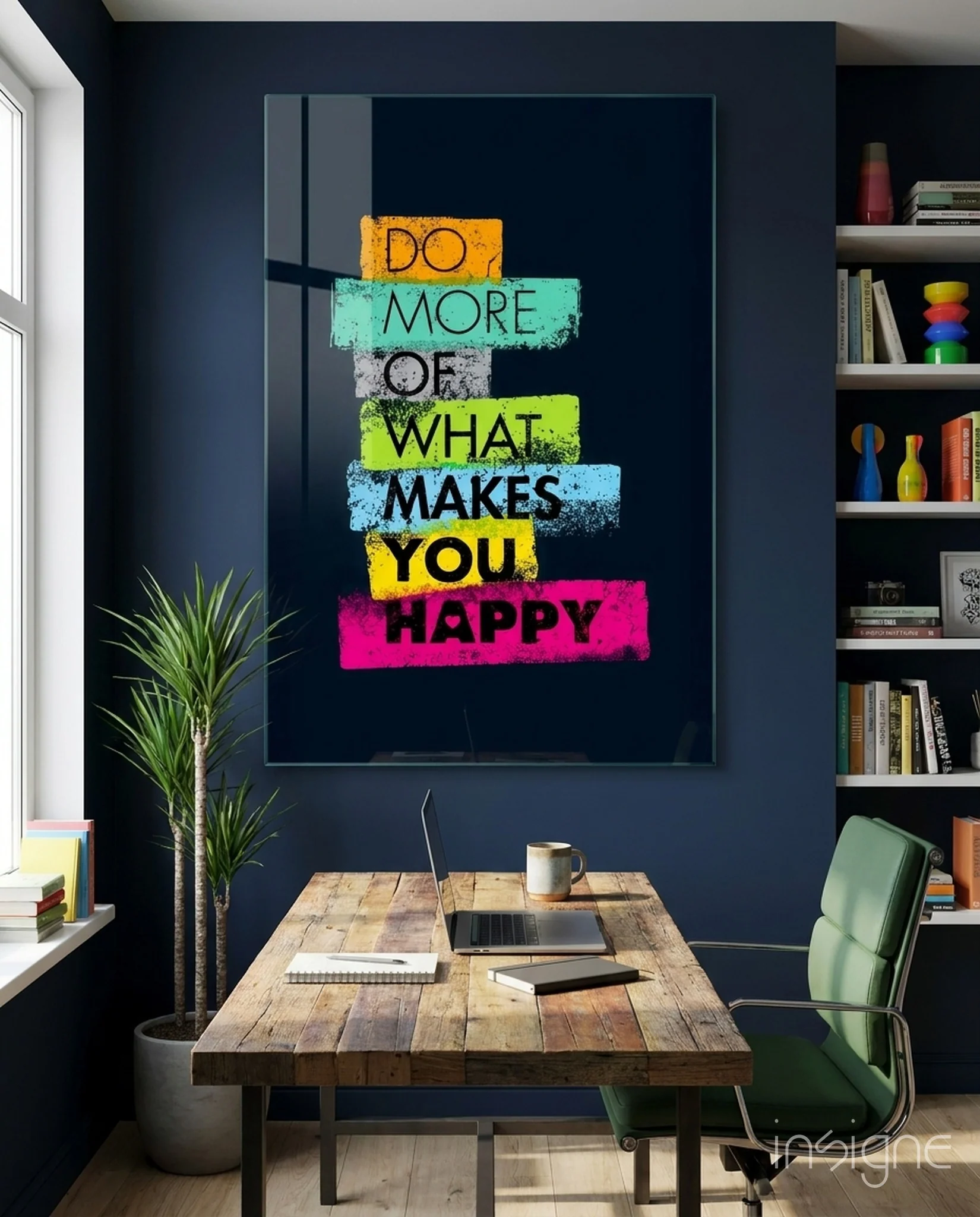 Vibrant Happiness Stack Glass Wall Art