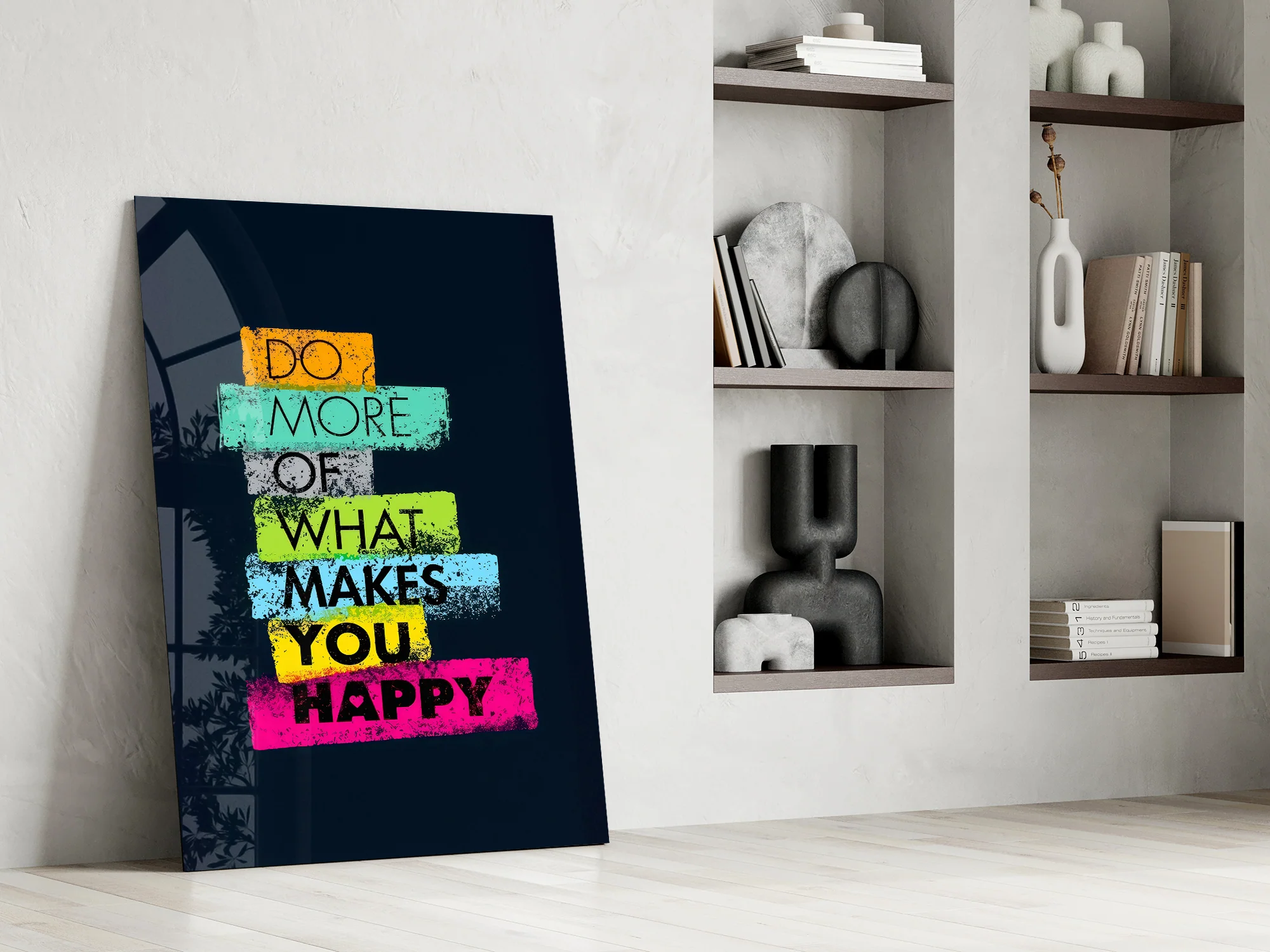 Vibrant Happiness Stack Glass Wall Art - Image 8