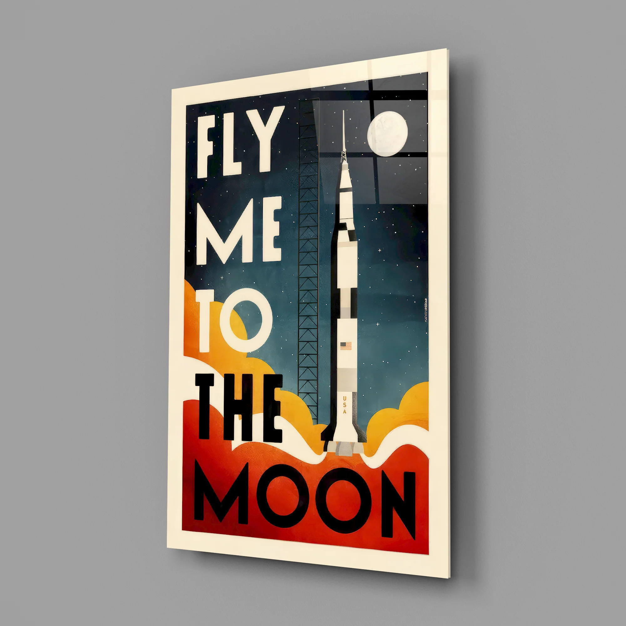 Moon Landing Glass Wall Art - Image 3