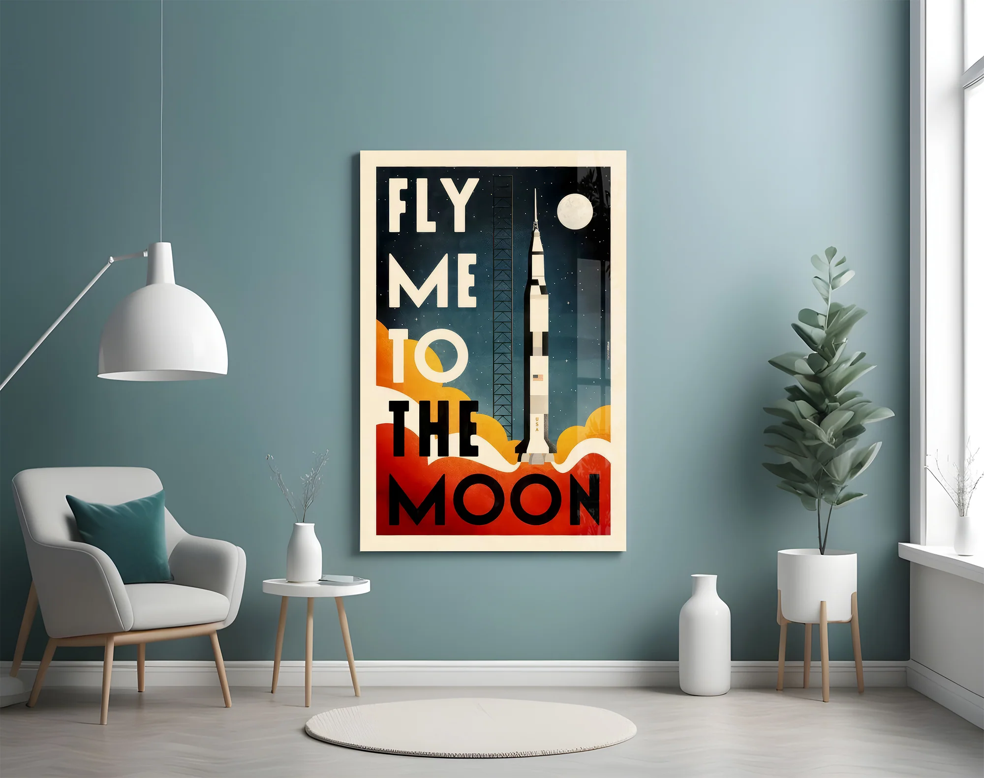 Moon Landing Glass Wall Art - Image 5
