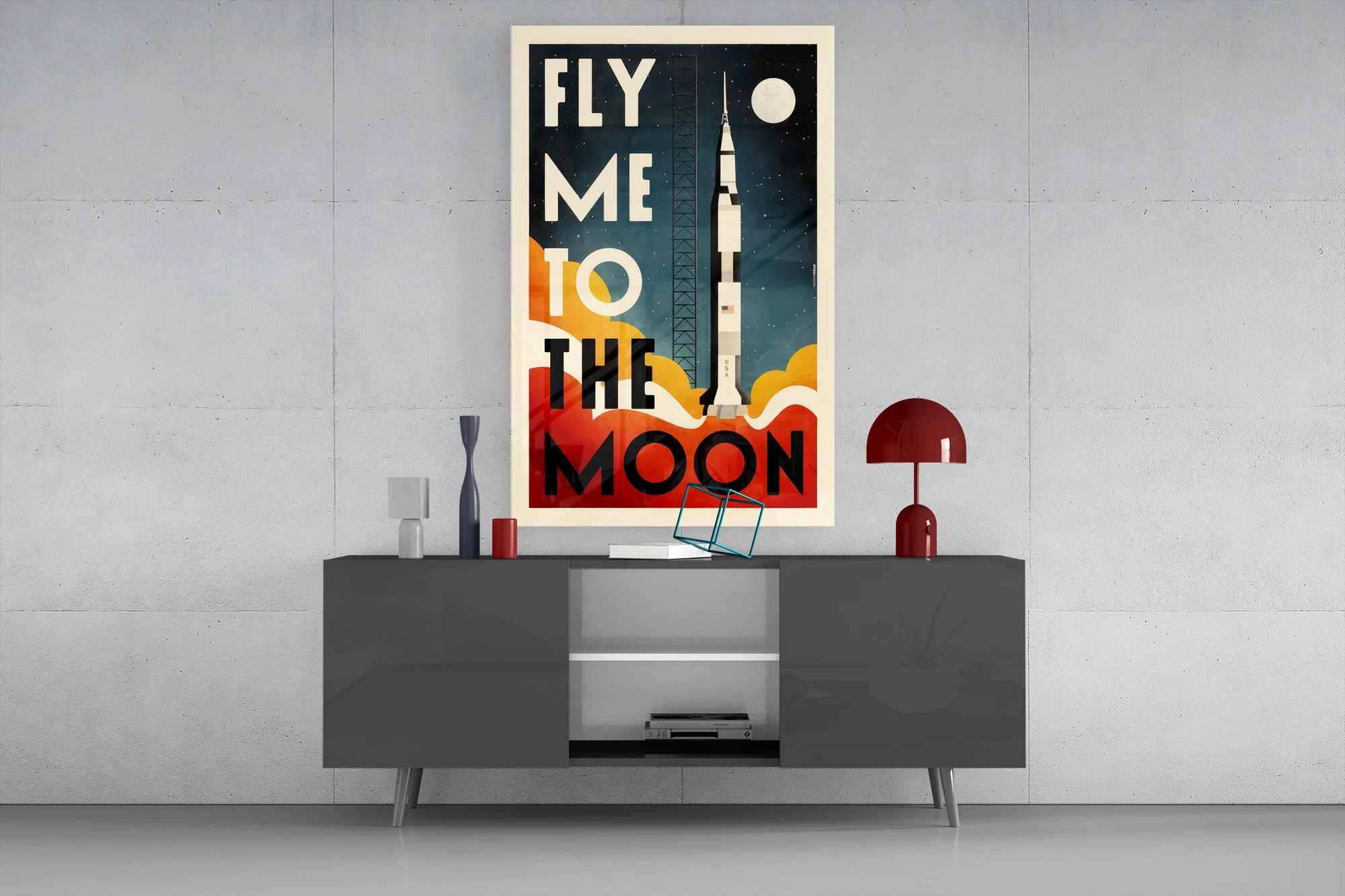 Moon Landing Glass Wall Art - Image 9