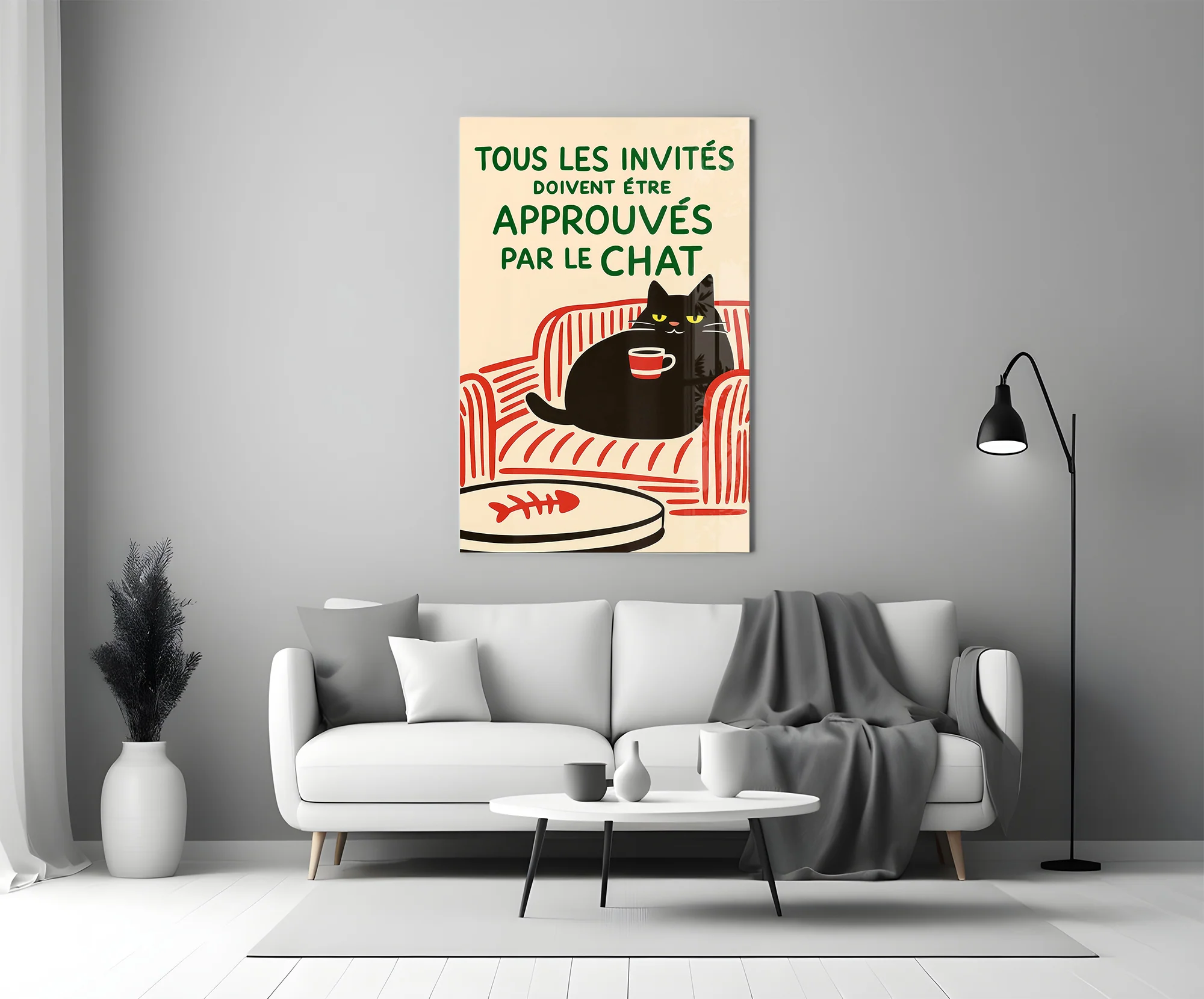 Approved by the Cat Glass Wall Art - Image 6