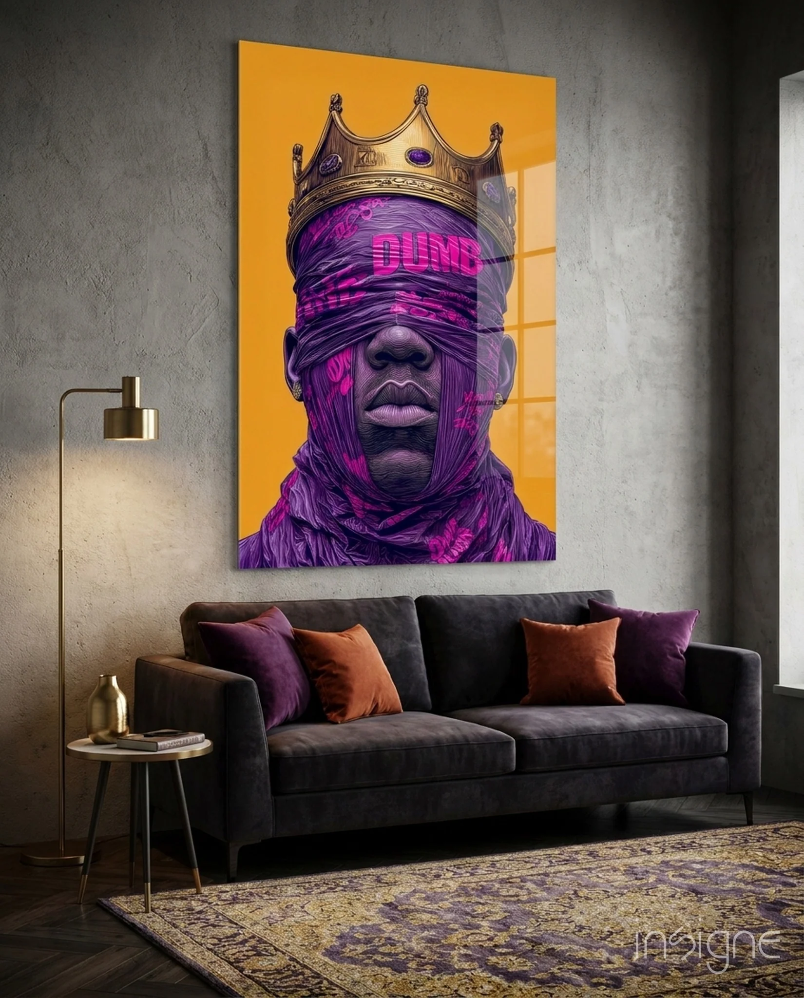 Royal Blindfolded King Glass Wall Art