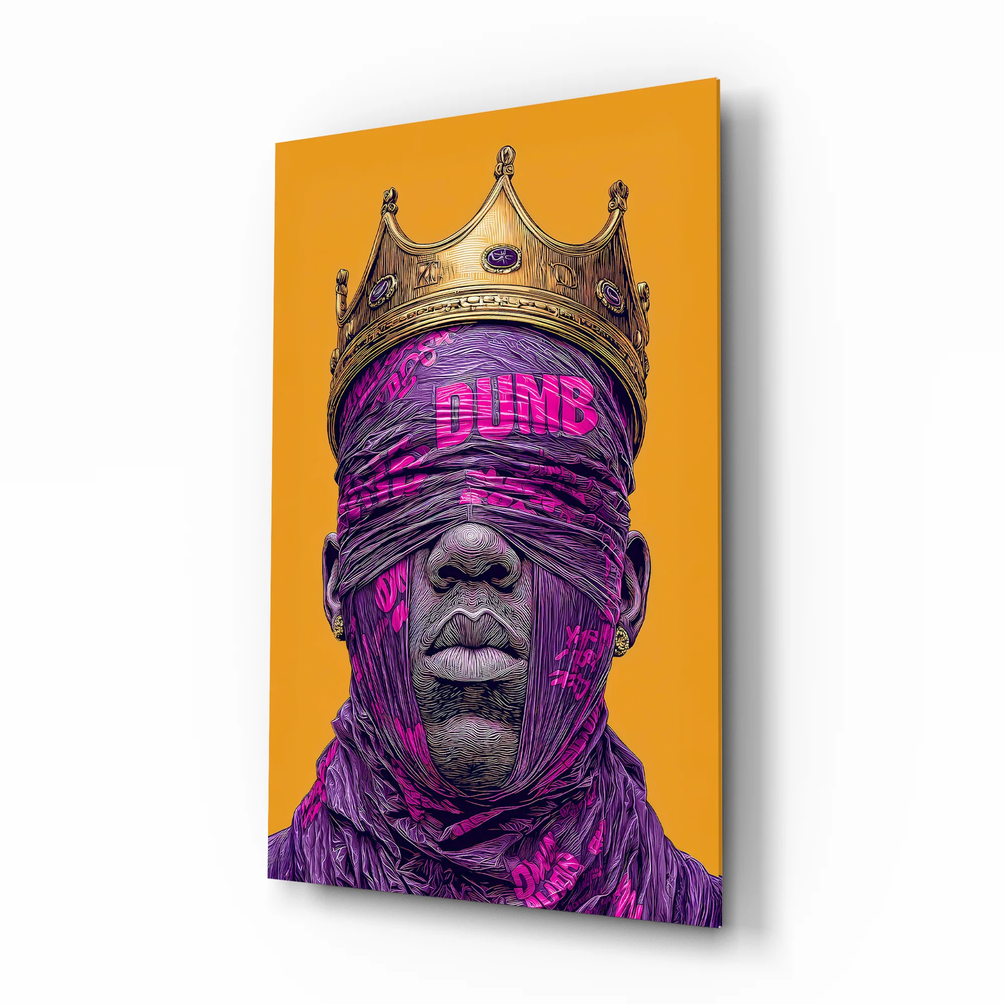 Royal Blindfolded King Glass Wall Art - Image 2