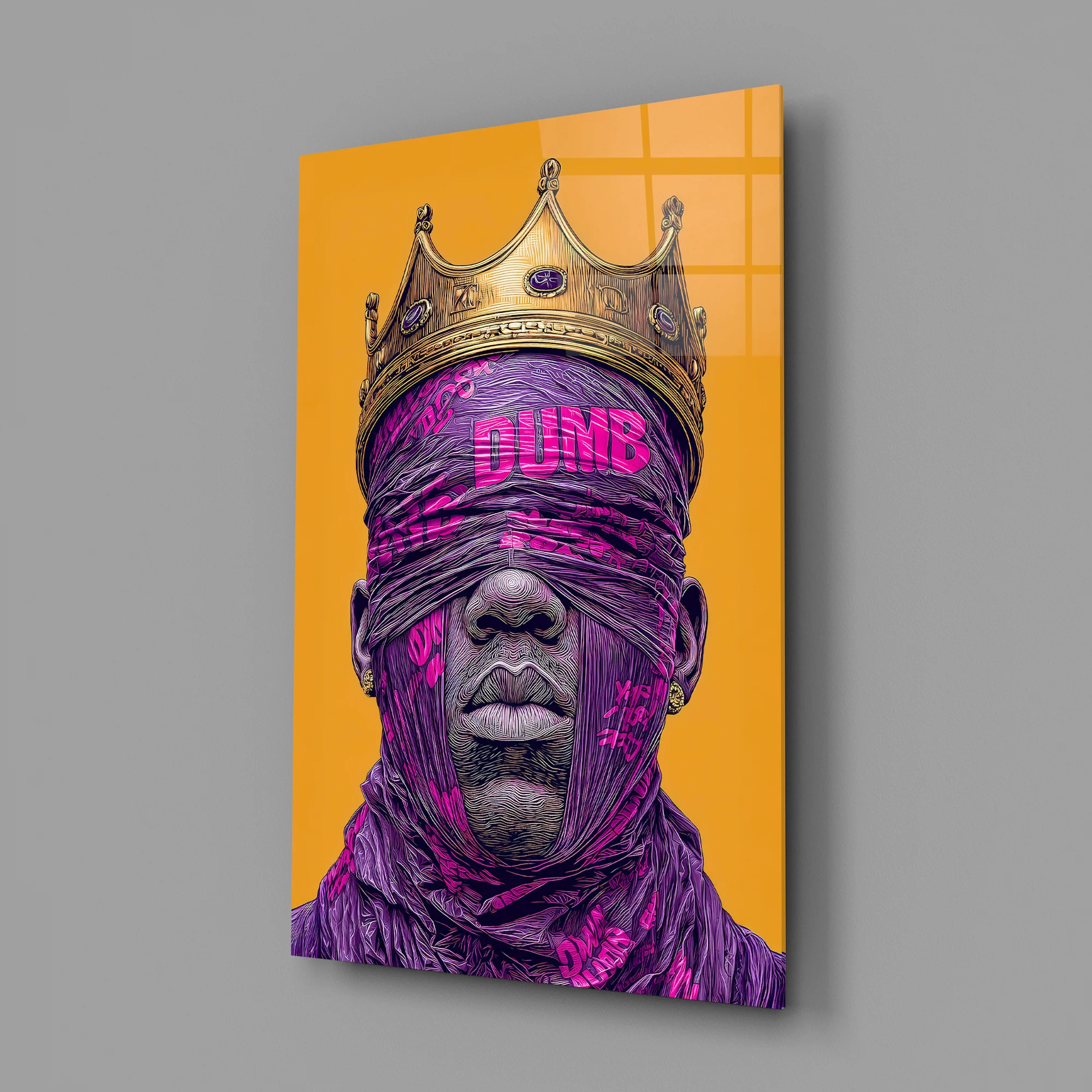 Royal Blindfolded King Glass Wall Art - Image 3