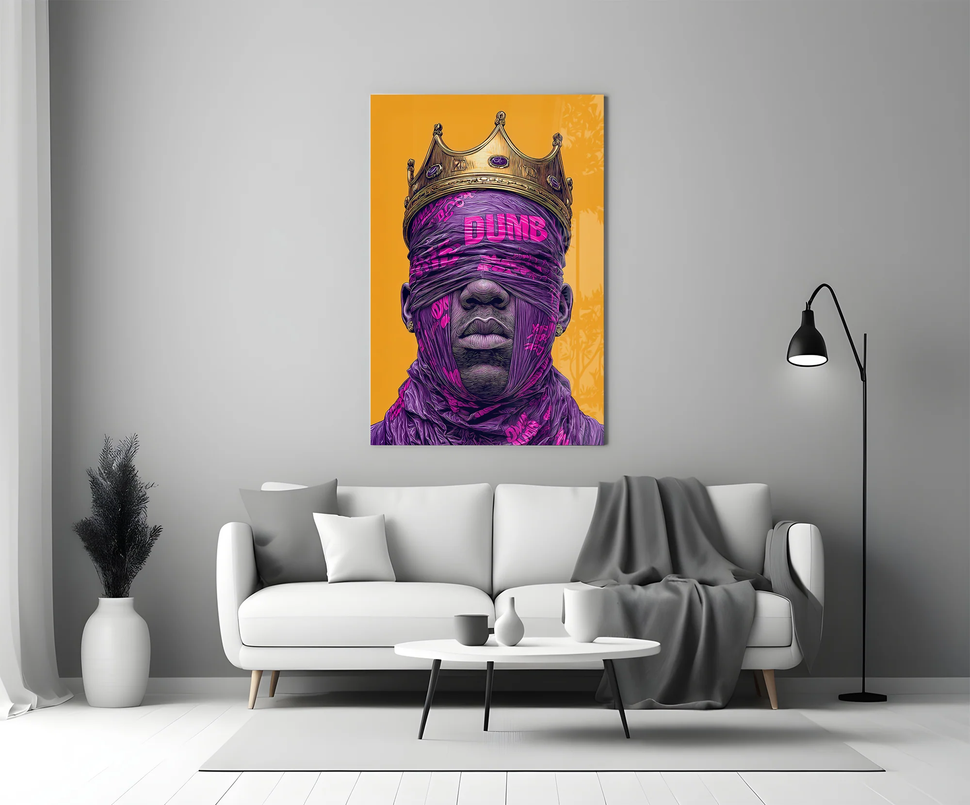 Royal Blindfolded King Glass Wall Art - Image 6
