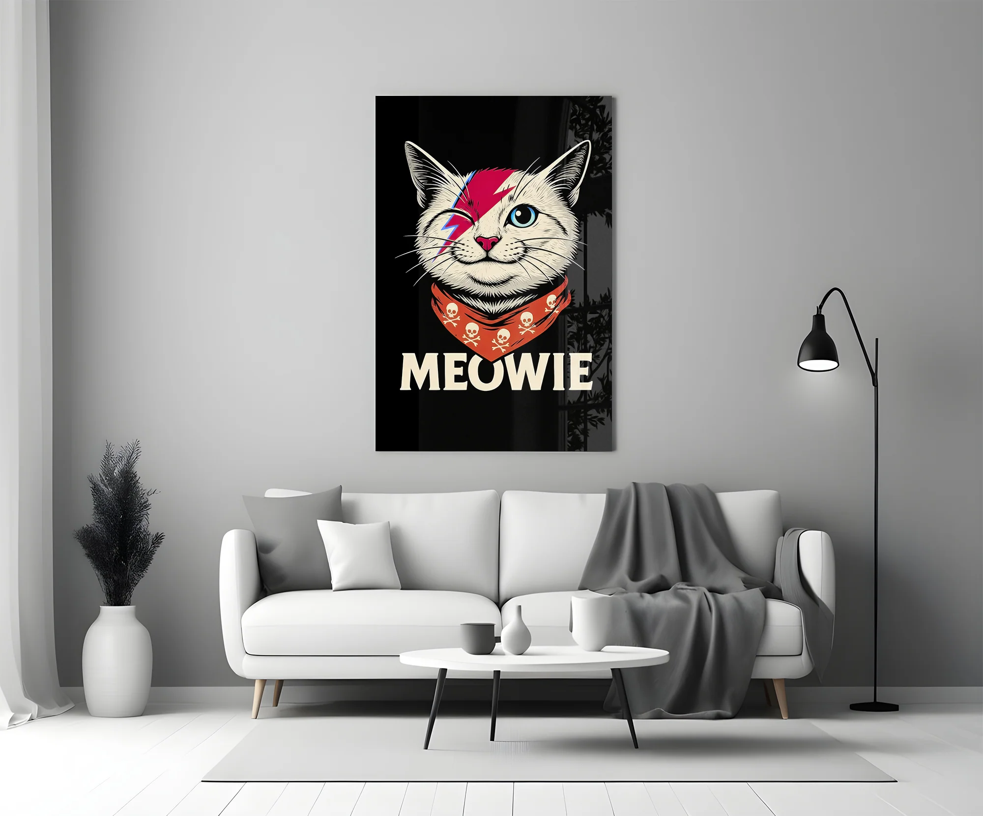 Meowie Bowie Cat Glass Wall Art - Image 6