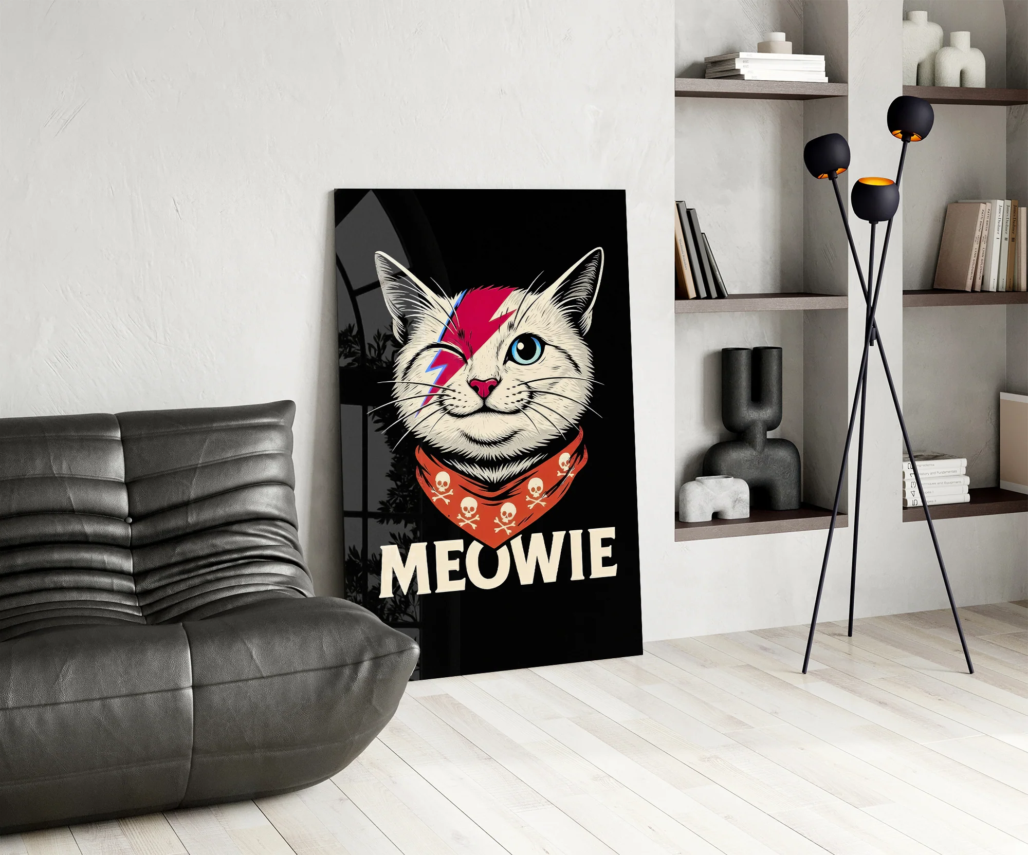 Meowie Bowie Cat Glass Wall Art - Image 7