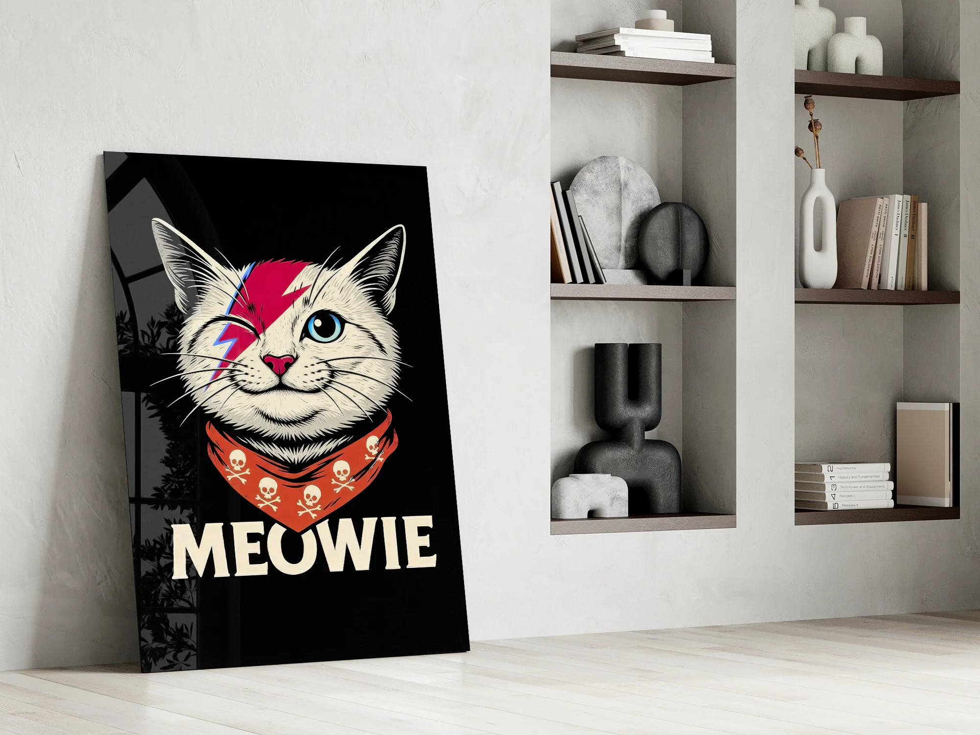 Meowie Bowie Cat Glass Wall Art - Image 8