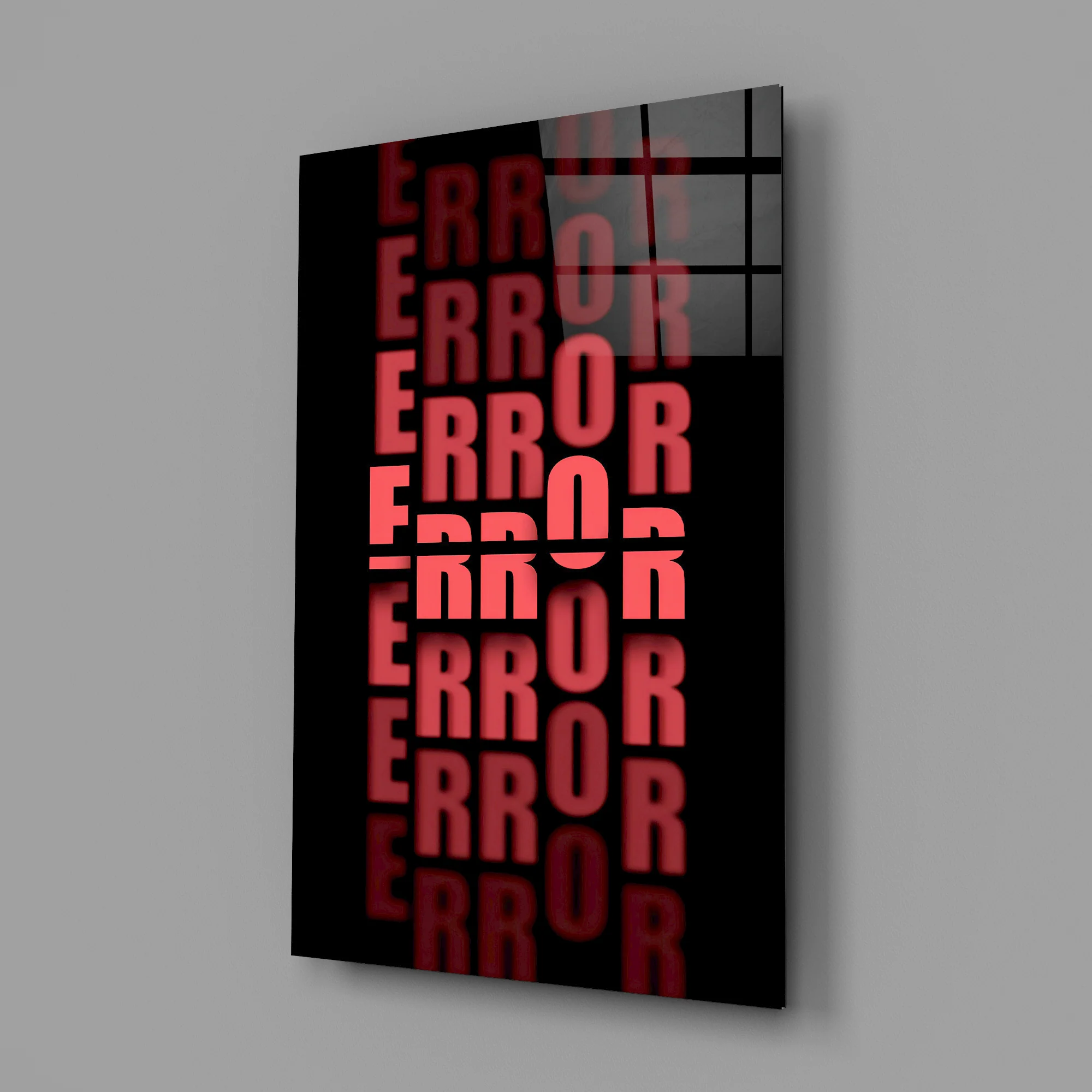 Error Red Alert Glass Wall Art - Image 3