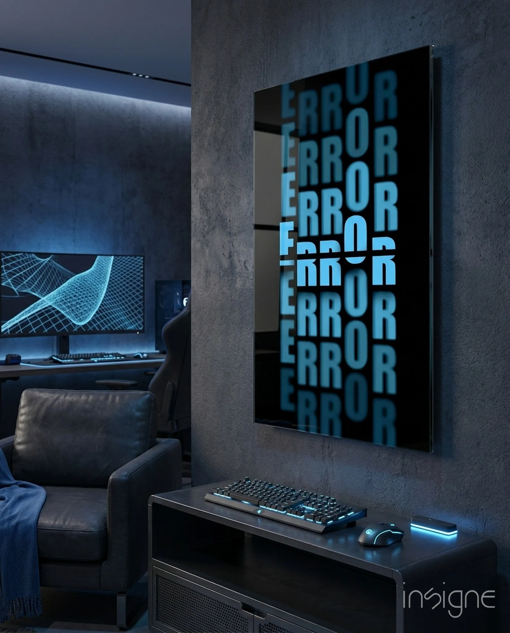 Error Repeated Glass Wall Art