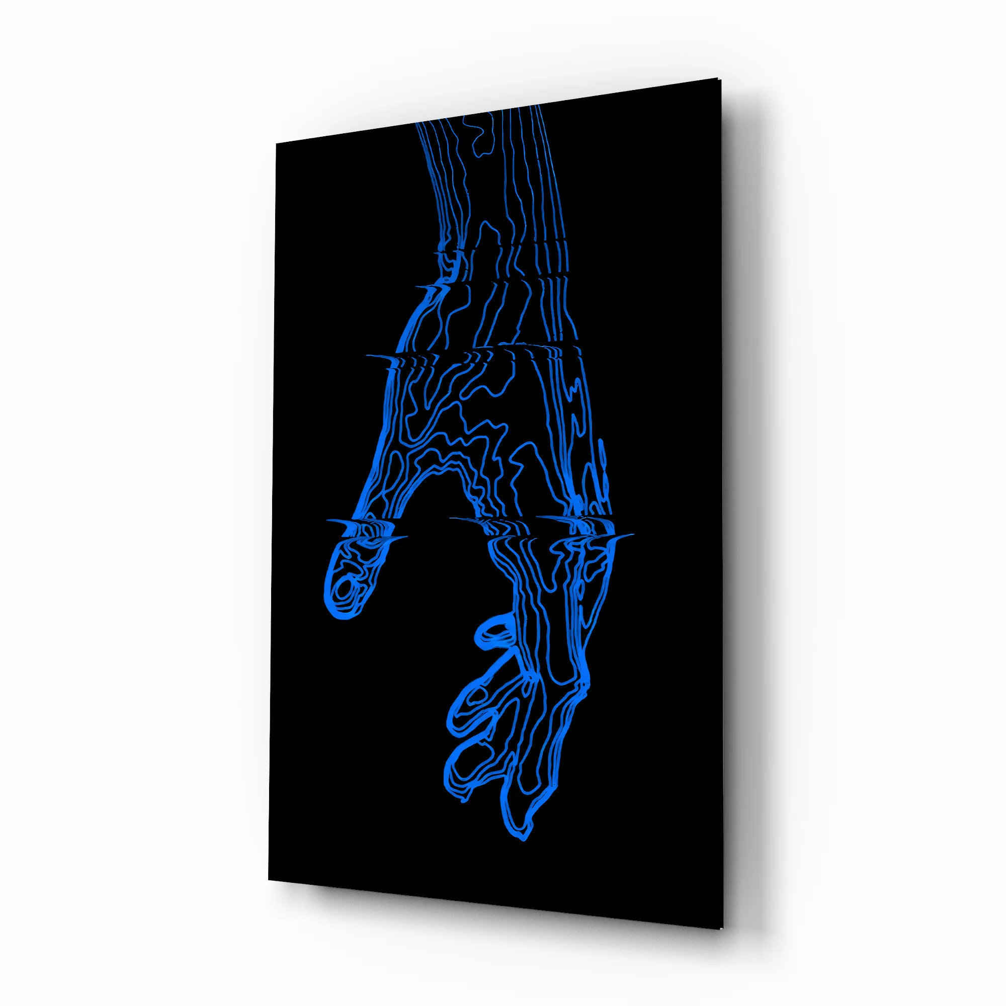Fluid Blue Hand Silhouette Glass Wall Art - Image 2