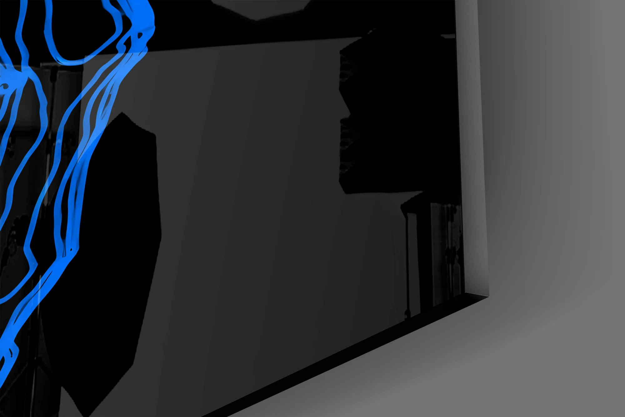 Fluid Blue Hand Silhouette Glass Wall Art - Image 4