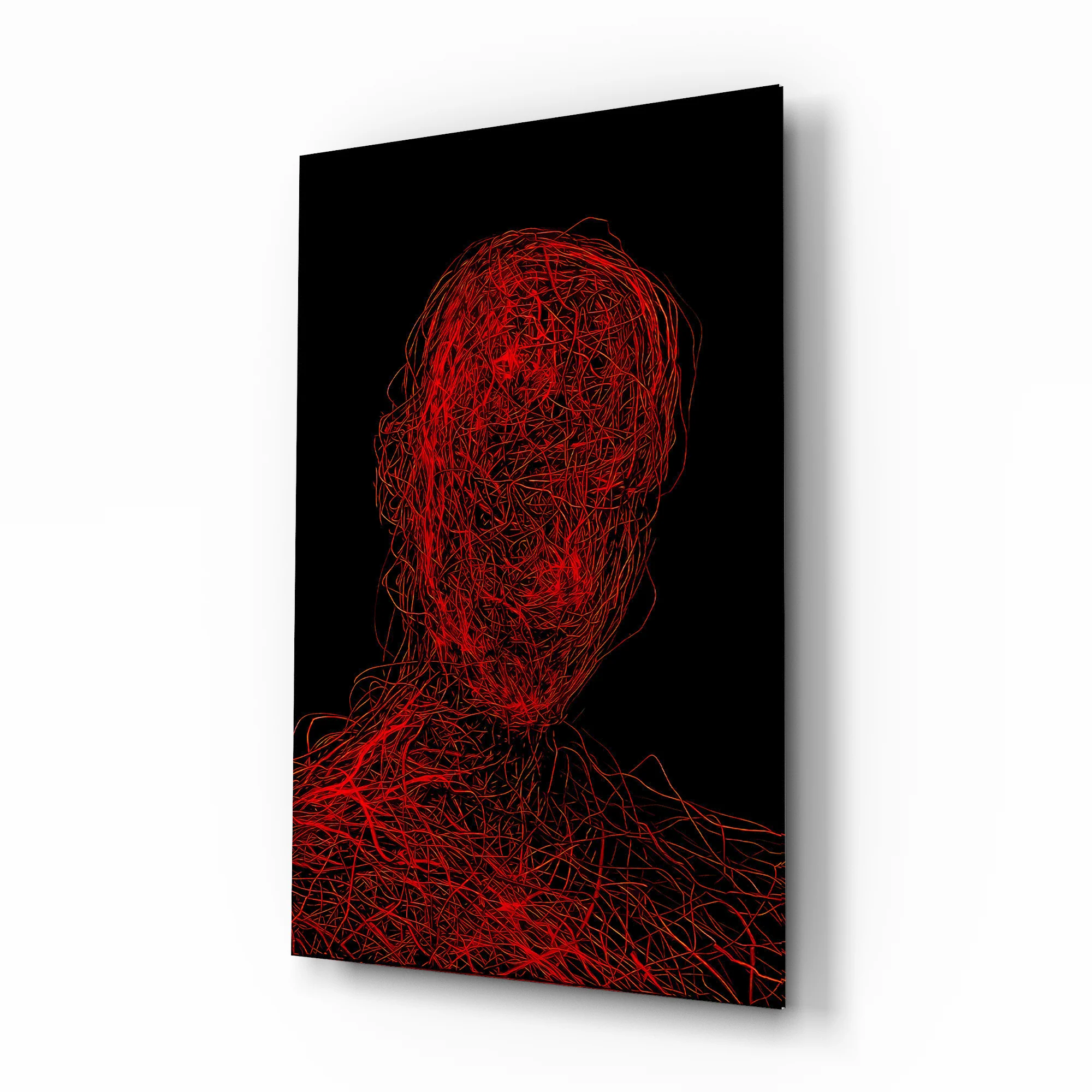 Red Tangle Portrait Glass Wall Art - Image 2