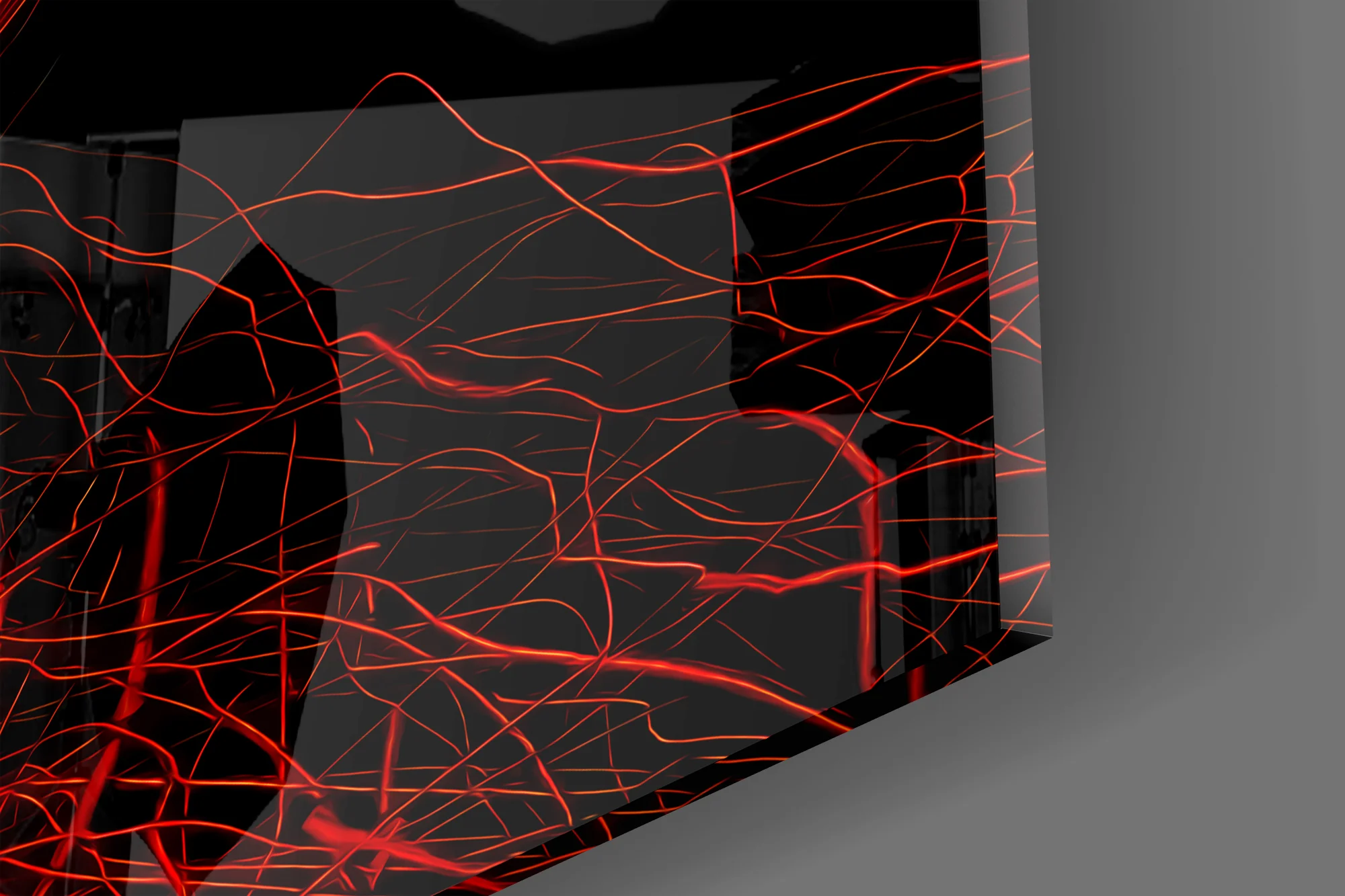 Red Tangle Portrait Glass Wall Art - Image 4