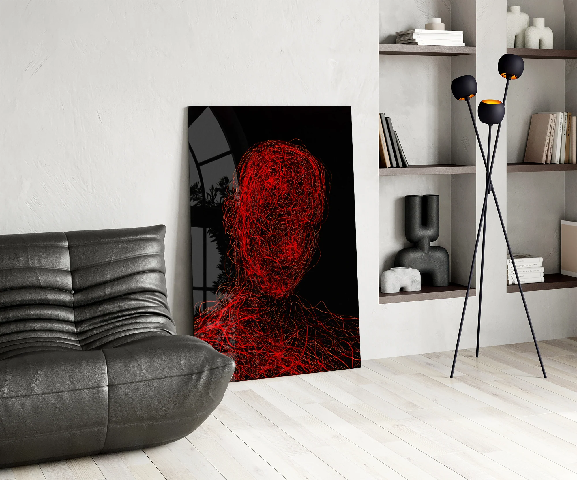 Red Tangle Portrait Glass Wall Art - Image 7