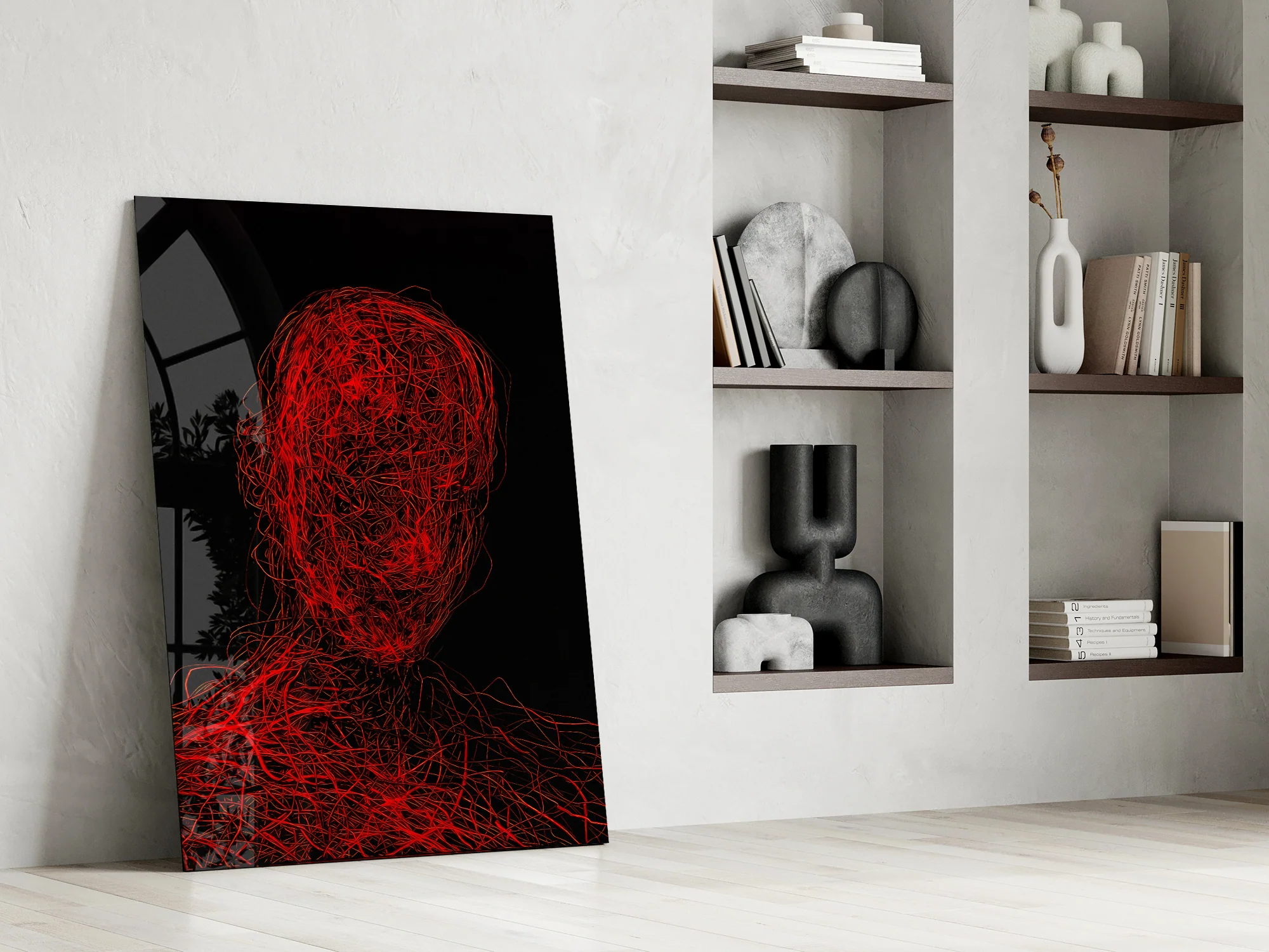 Red Tangle Portrait Glass Wall Art - Image 8