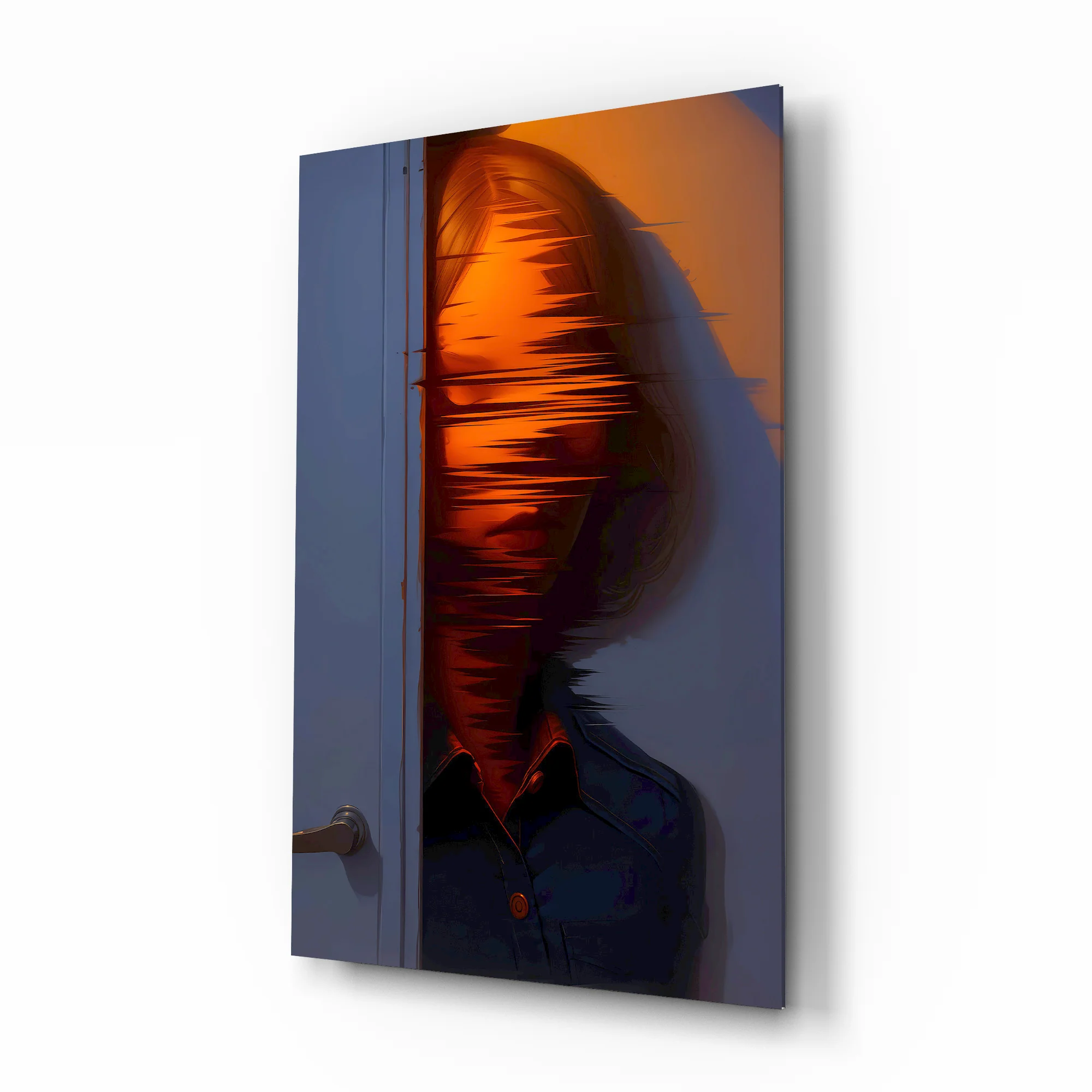Mysterious Doorway Reflection Glass Wall Art - Image 2