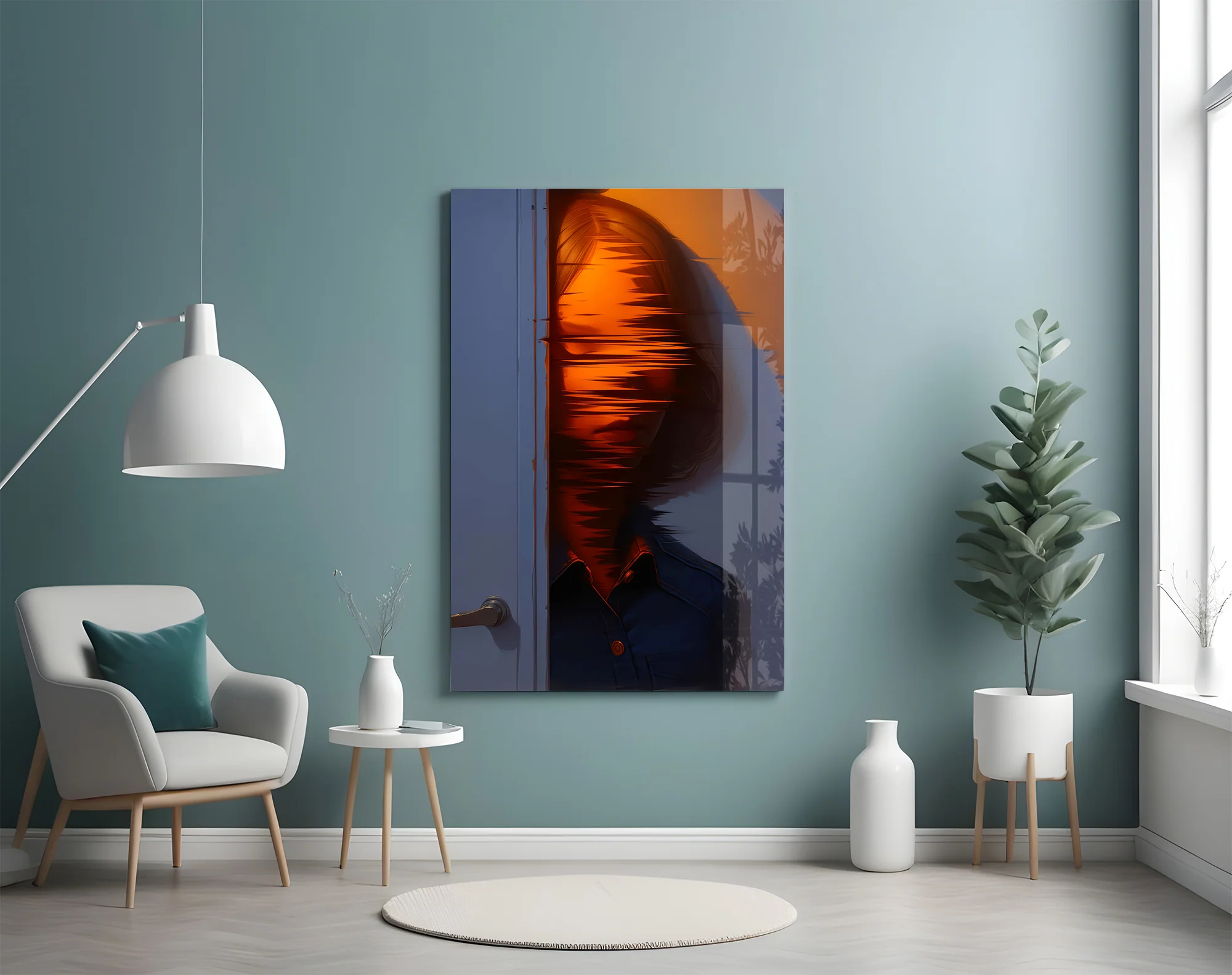 Mysterious Doorway Reflection Glass Wall Art - Image 5