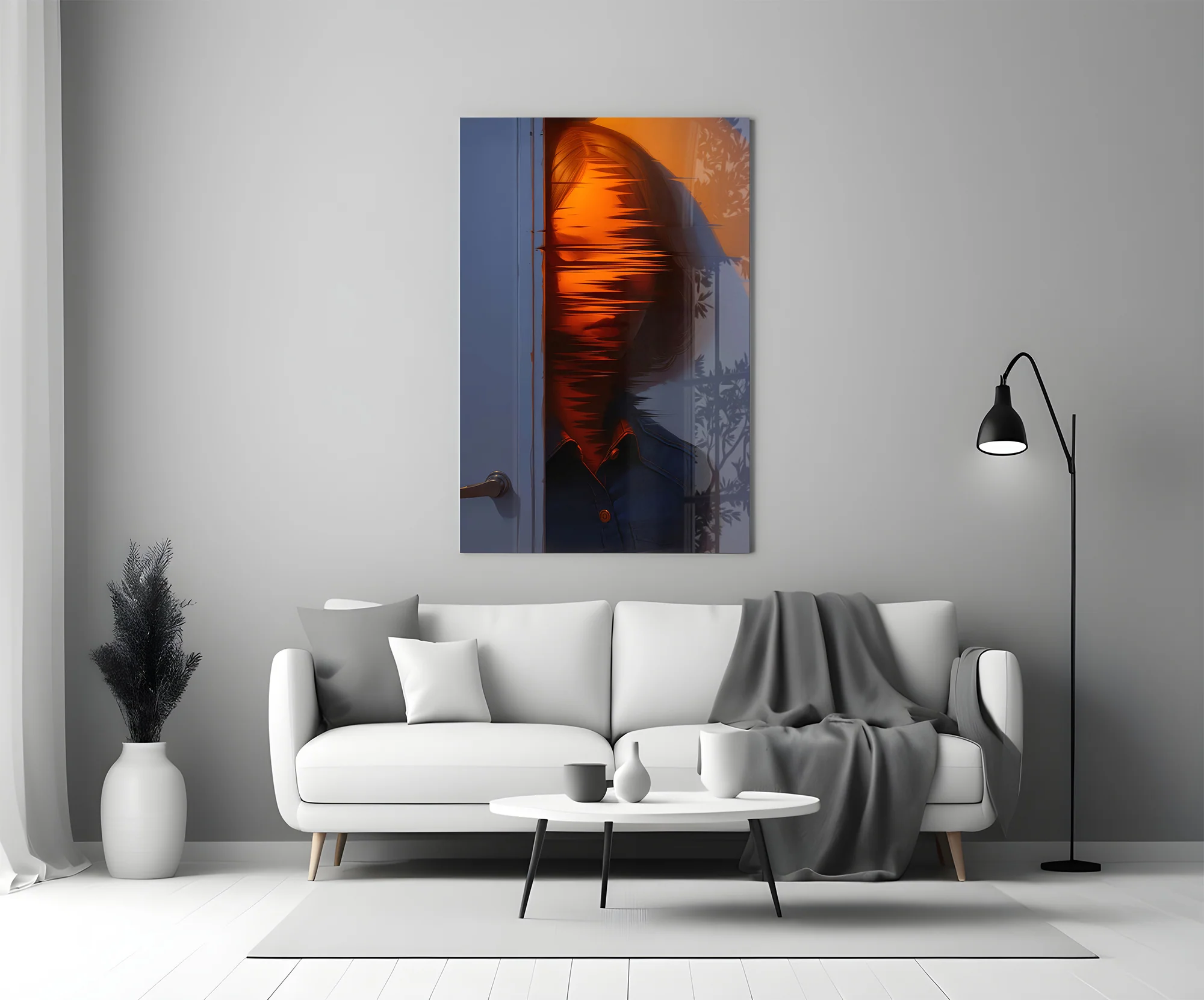 Mysterious Doorway Reflection Glass Wall Art - Image 6