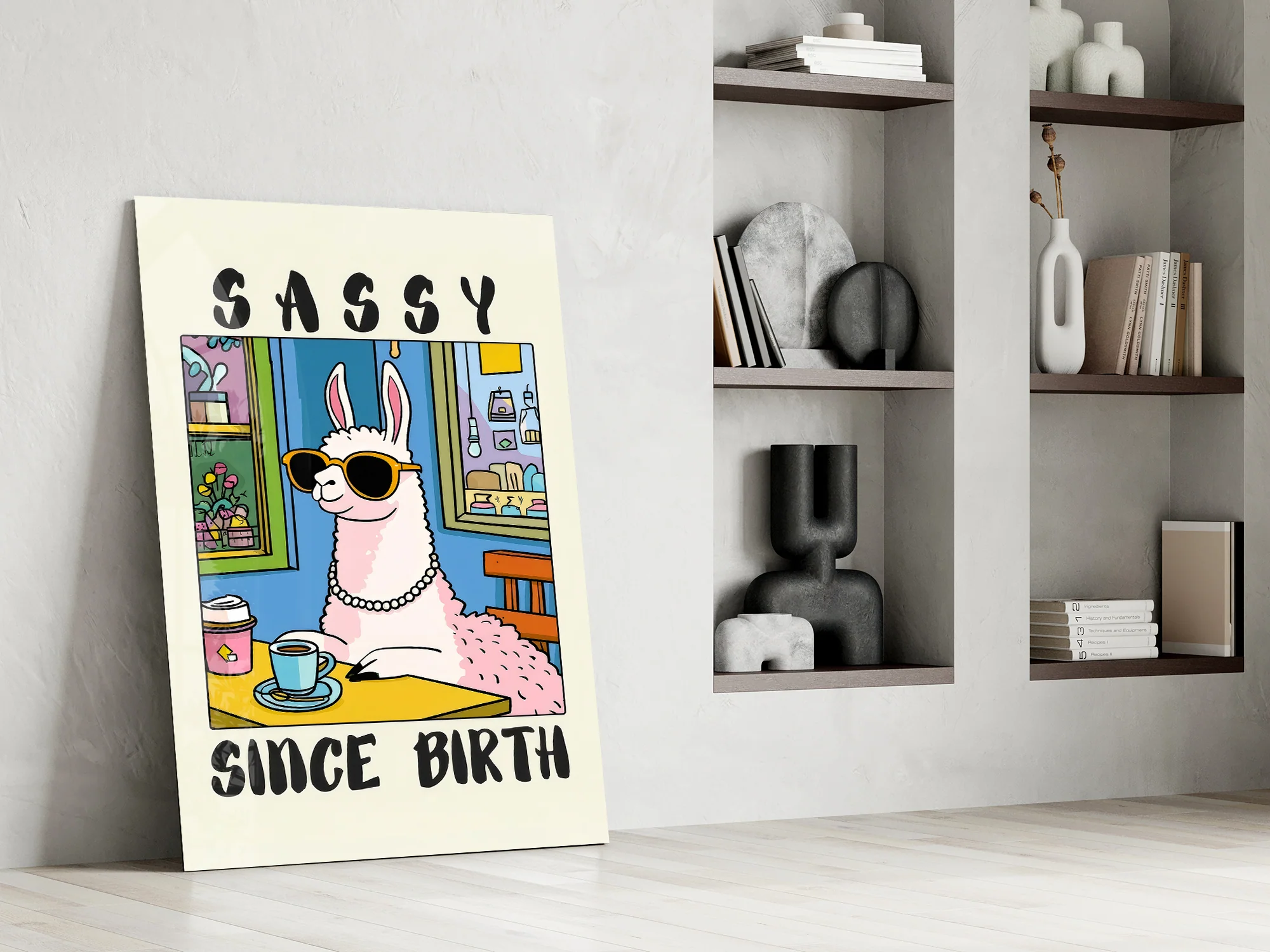 Sassy Llama in Sunglasses Glass Wall Art - Image 8