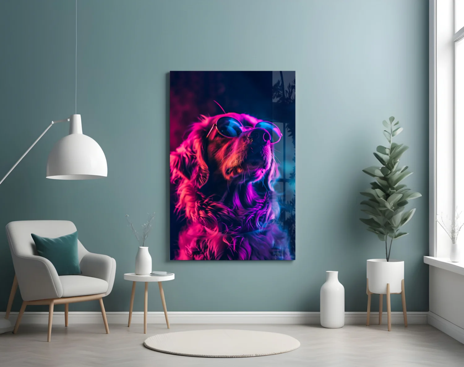 Dog with Glasses Glass Wall Art || Designer Collection - Image 5