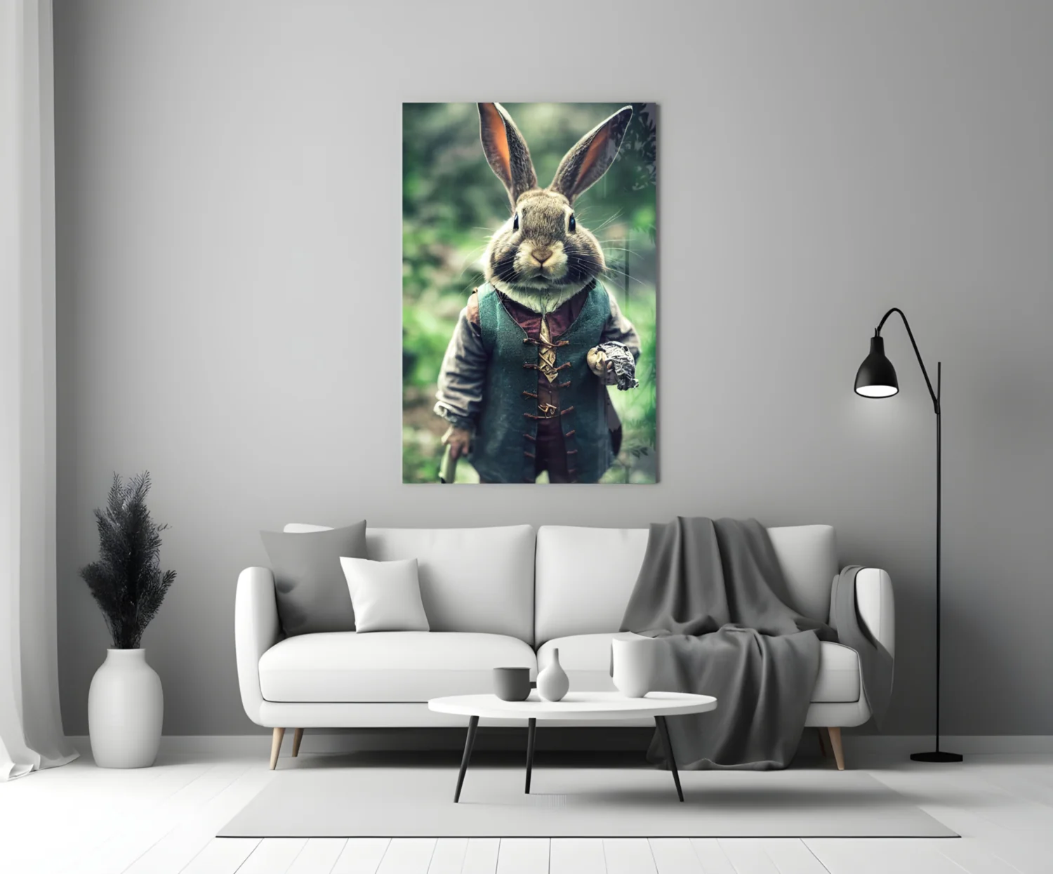 The Rabbit Glass Wall Art || Designer Collection - Image 4