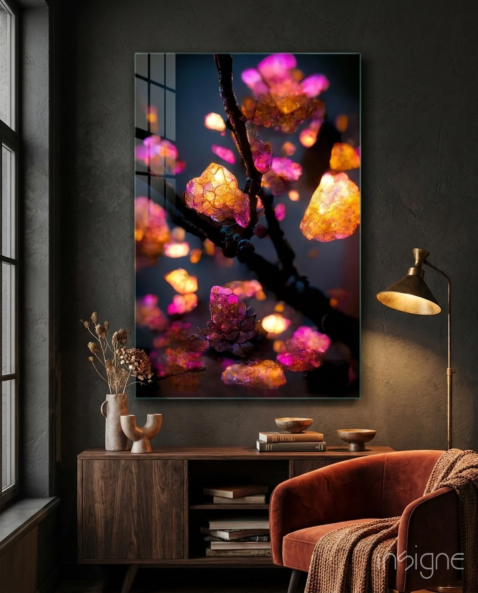 Fire Blooms Glass Art || Designer Collection